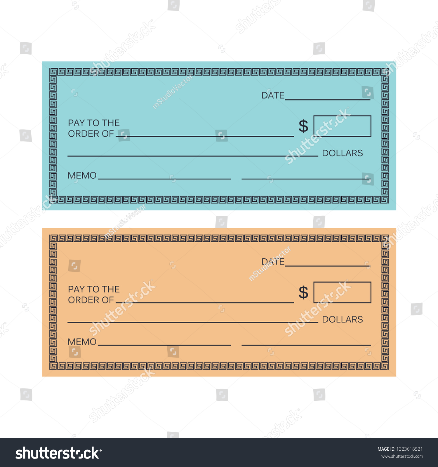 Blank check template. Check vector template. - Royalty Free Stock ...