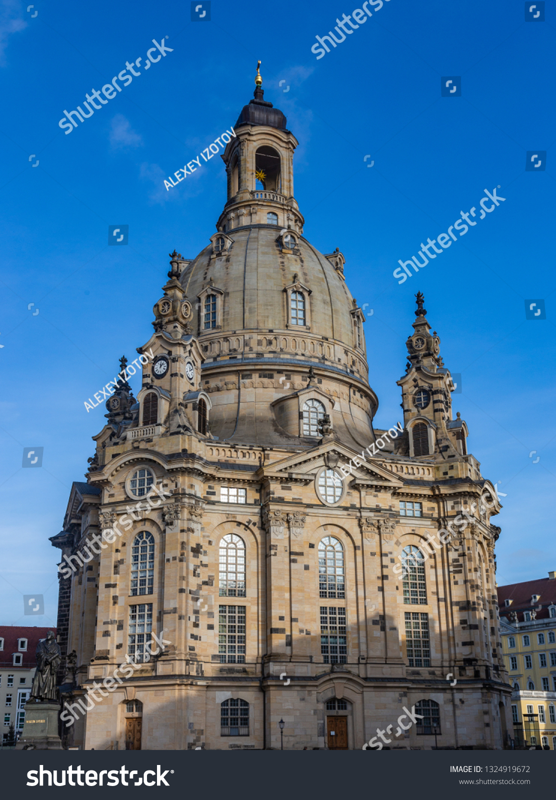 Church Frauenkirche (Church of the Virgin) in Dresden, one of the most significant Lutheran churches of the city #1324919672