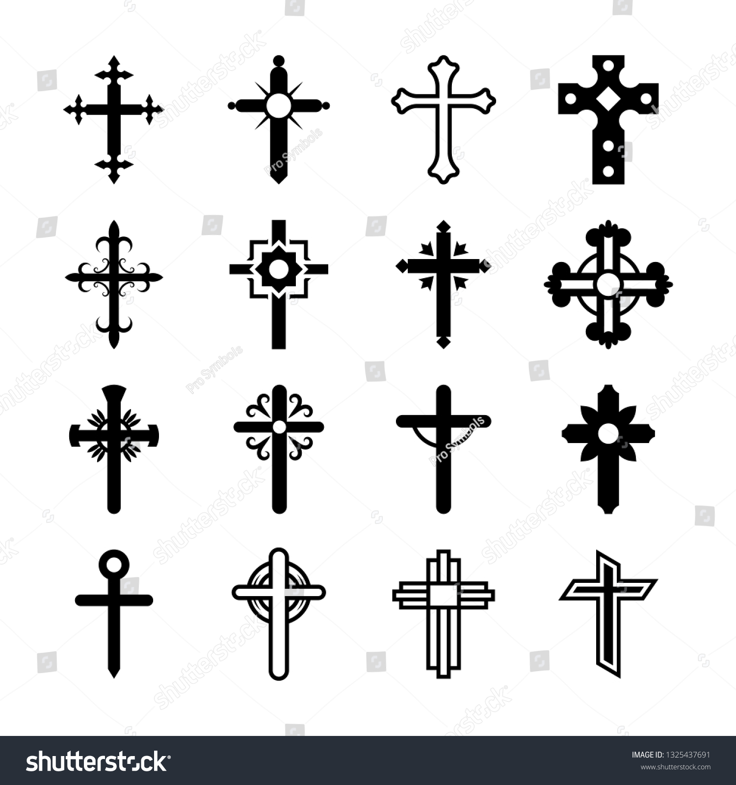 Christianity Symbols Glyph Vectors Pack - Royalty Free Stock Vector ...