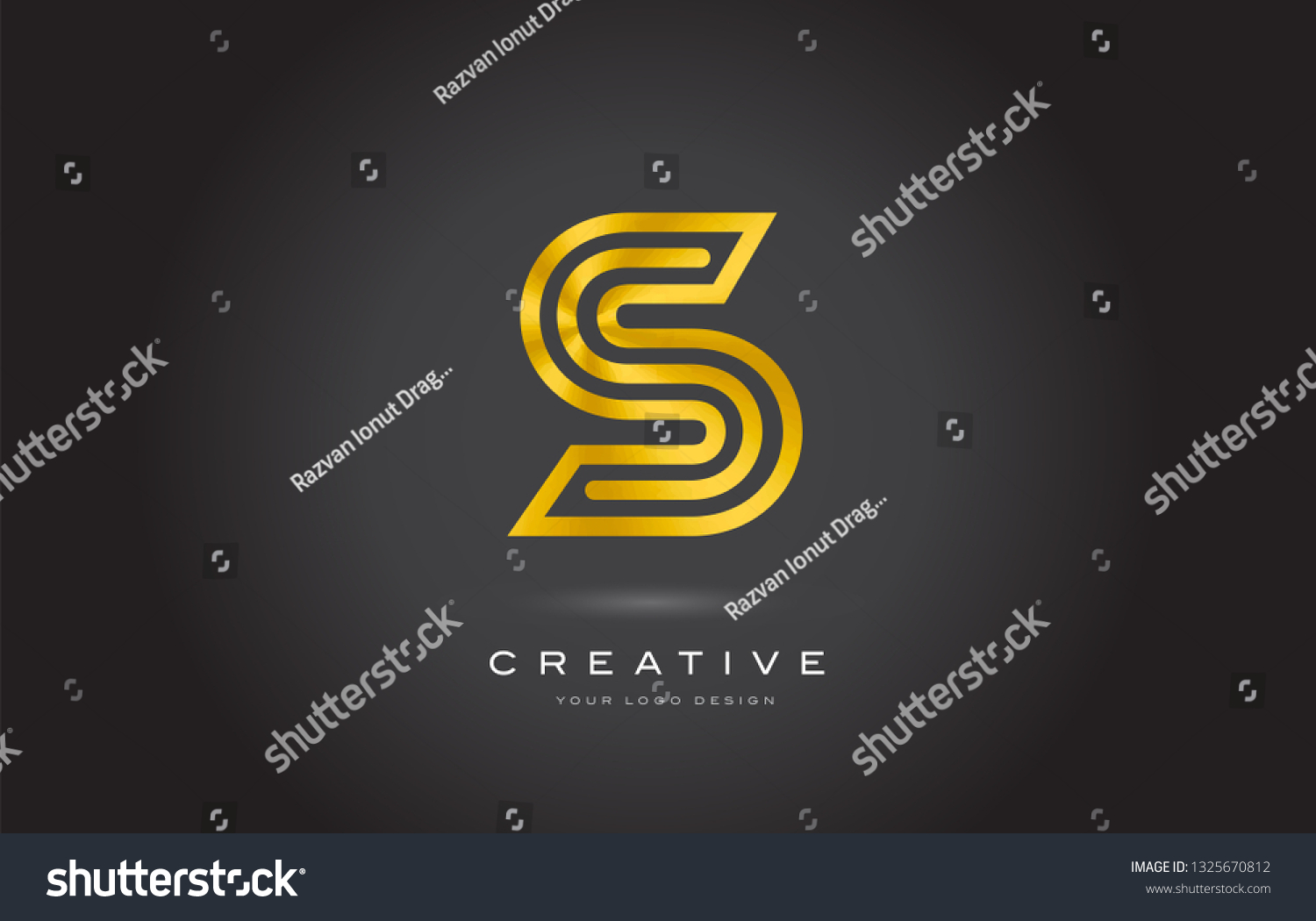 S Gold Letter Monogram Logo Design. Modern S - Royalty Free Stock ...