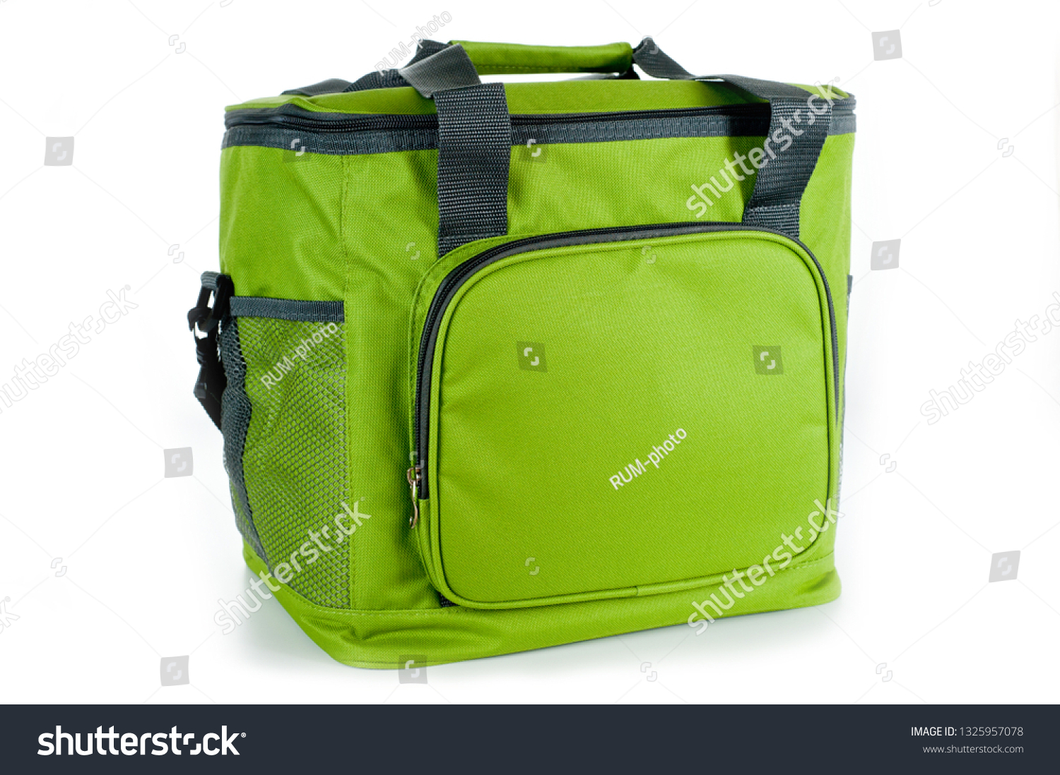 Bag cooler bright green for carrying and storing products. #1325957078