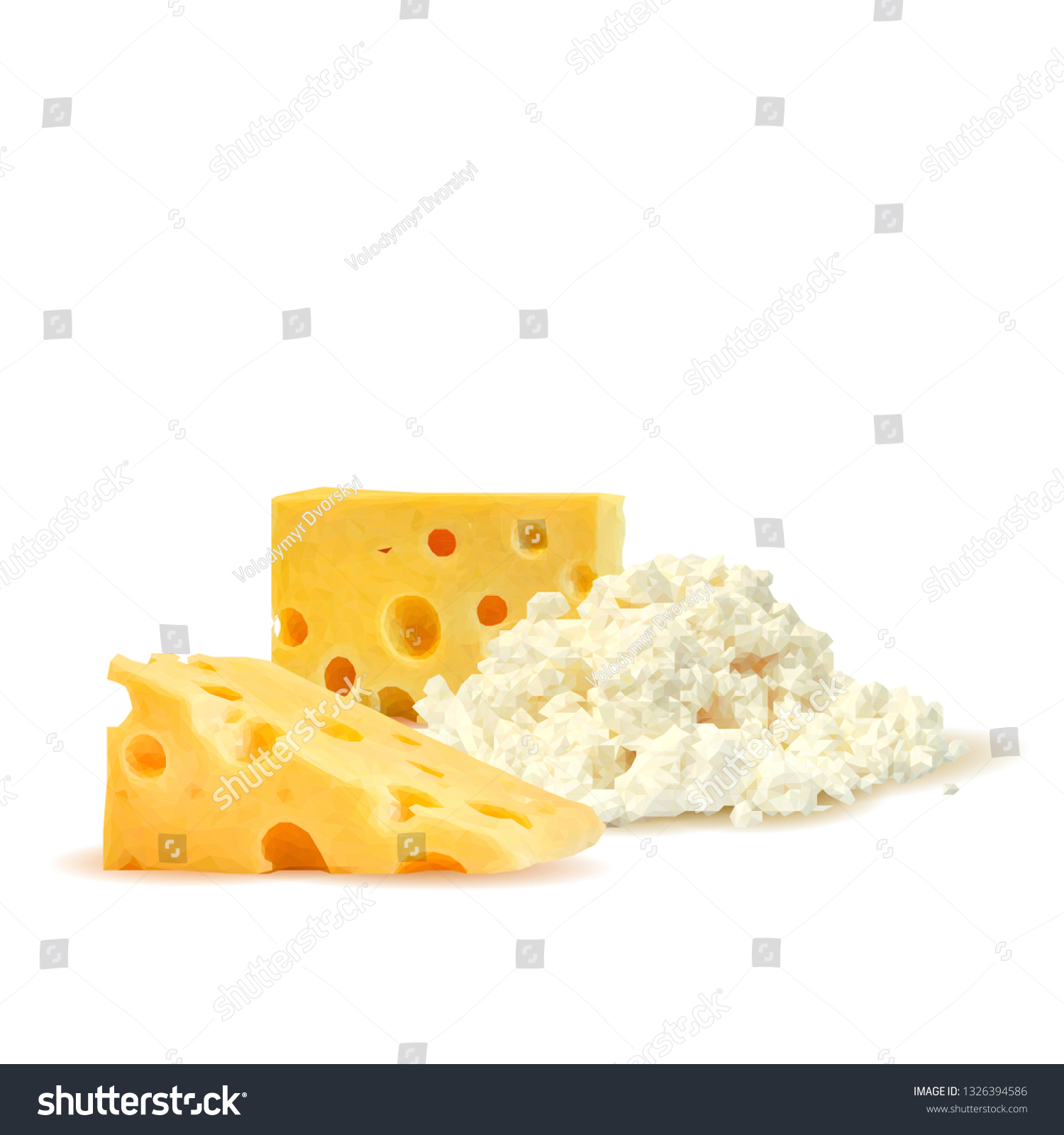 Cottage And Dutch Cheese Low Poly Fresh Royalty Free Stock Vector   Avopix 1326394586 