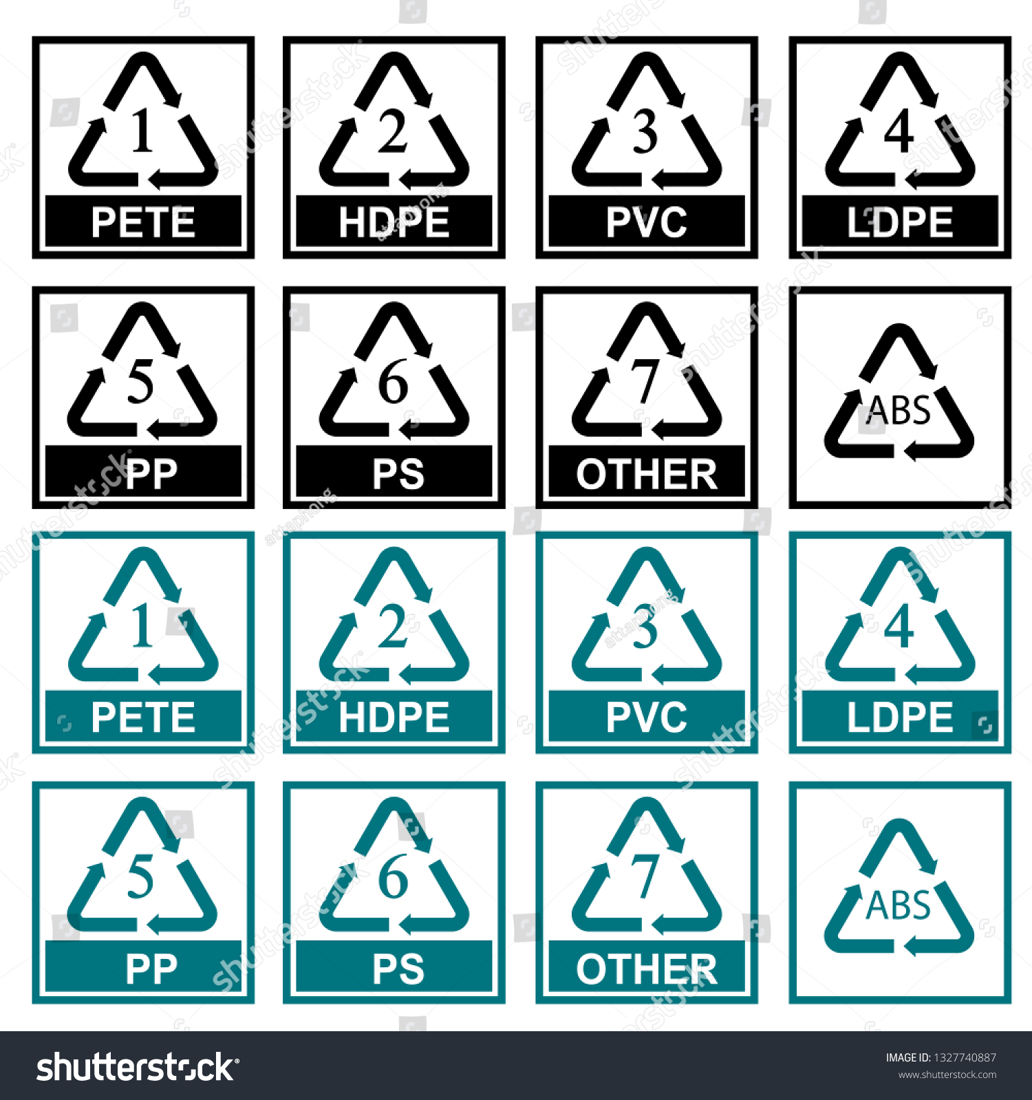 Recycling Symbols Plastic Recycling Symbols Royalty Free Stock Vector