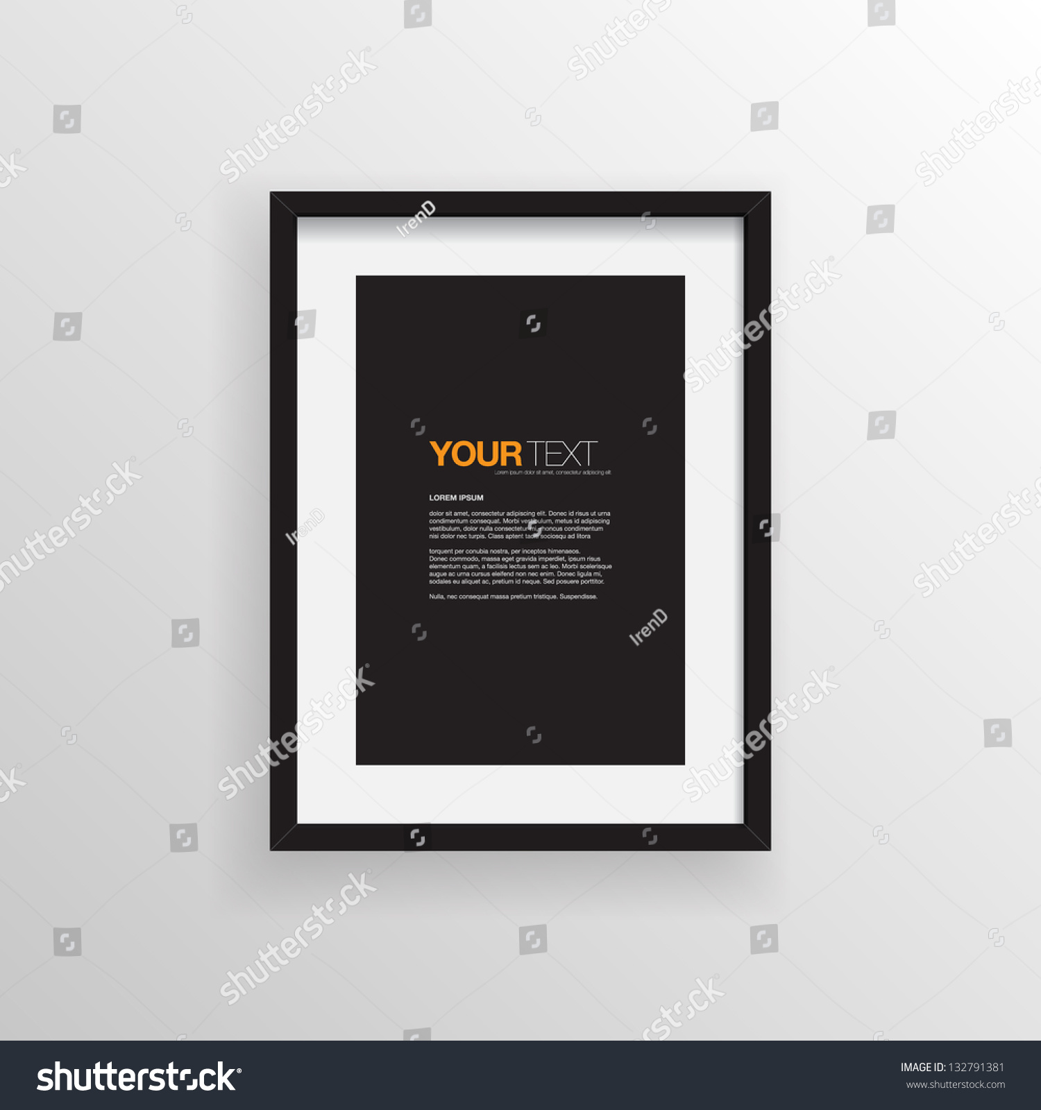 A4 / A3 Format paper design vector with text, picture frame and shadow #132791381