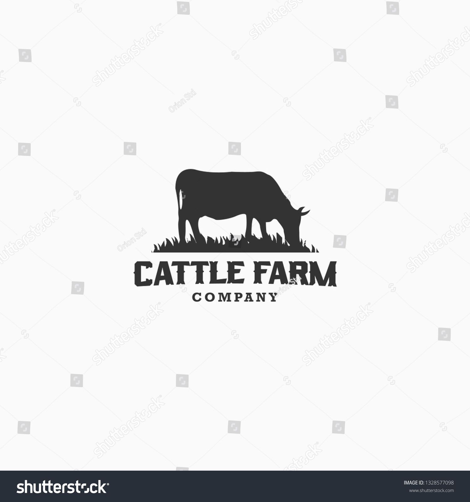 cow Cattle Farm Logo Design Template flat Vector - Royalty Free Stock ...