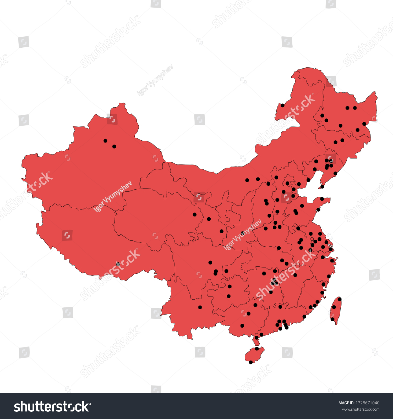 Map Of Administrative Division Of China Regions - Royalty Free Stock ...