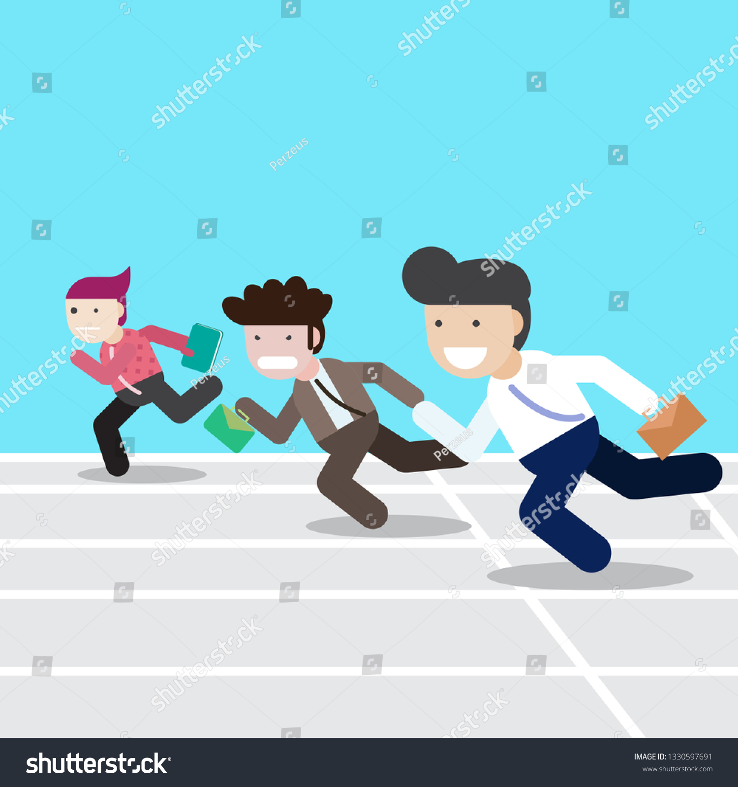 business competitive, officer running to race - Royalty Free Stock ...