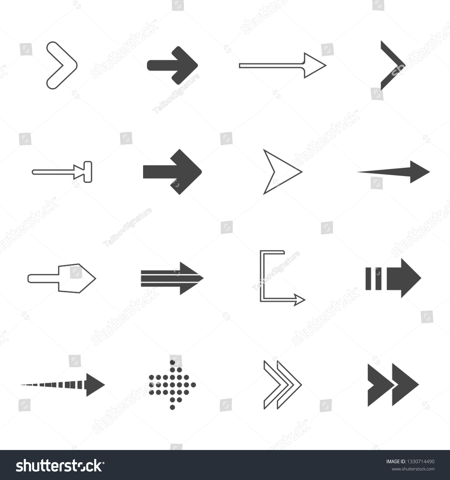 direction arrows icons set. road signs icons set. Vector illustration #1330714490