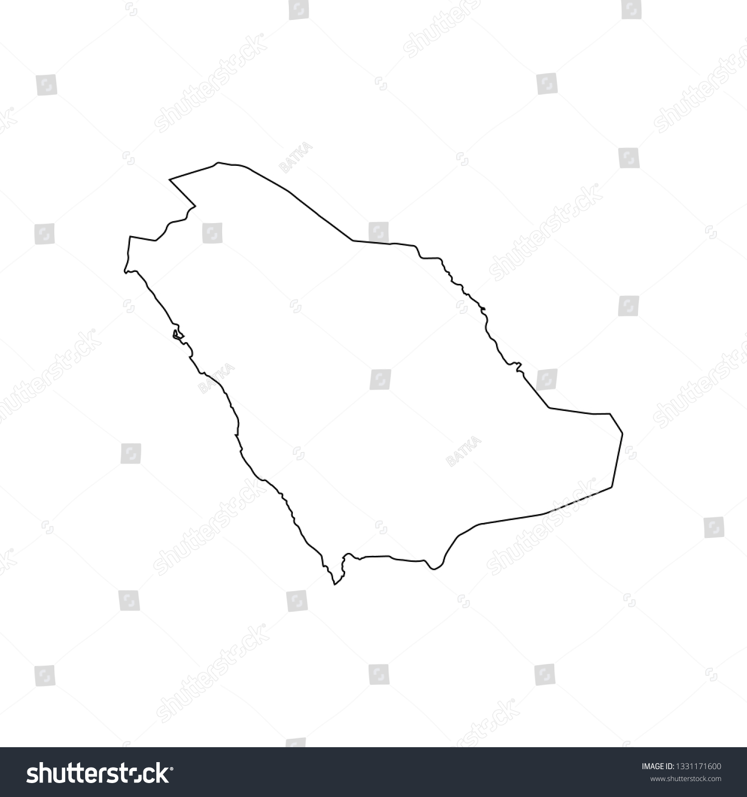 map black outline Saudi Arabia - Royalty Free Stock Vector 1331171600 ...