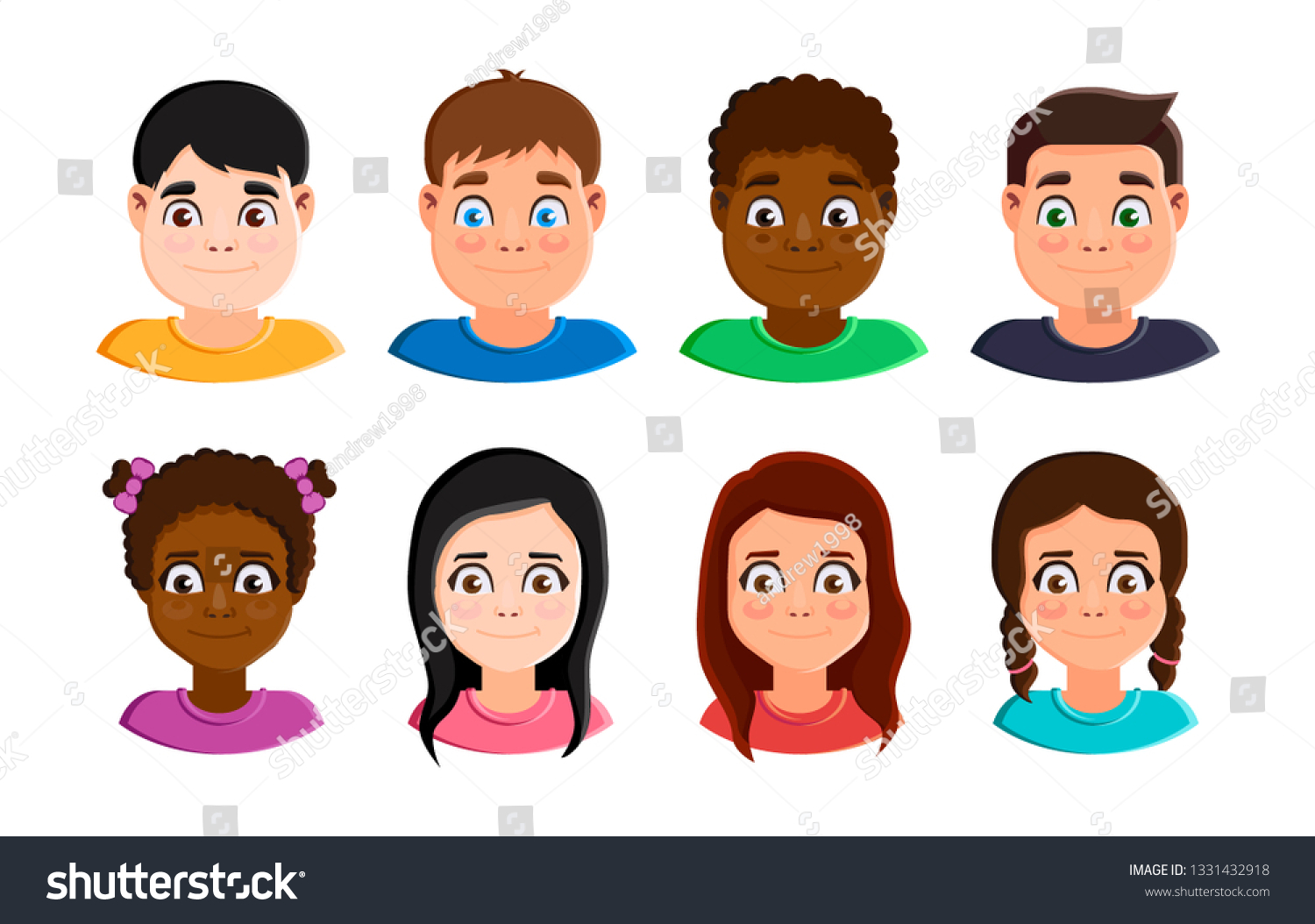 Vector illustration set of different avatars of - Royalty Free Stock ...