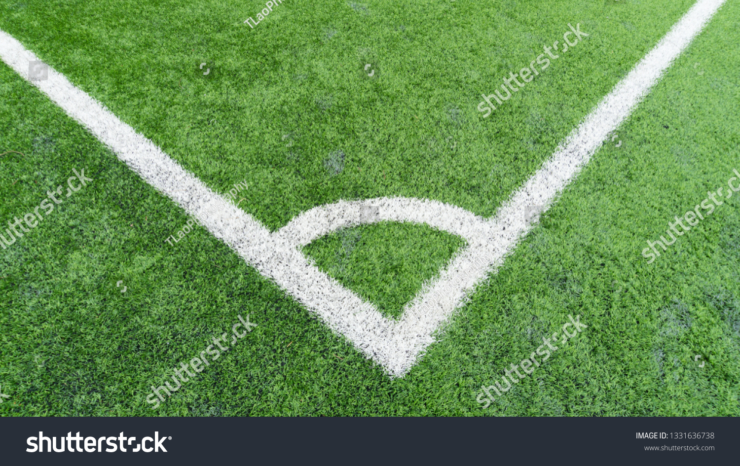 Stadium of football or soccer field with green grass #1331636738