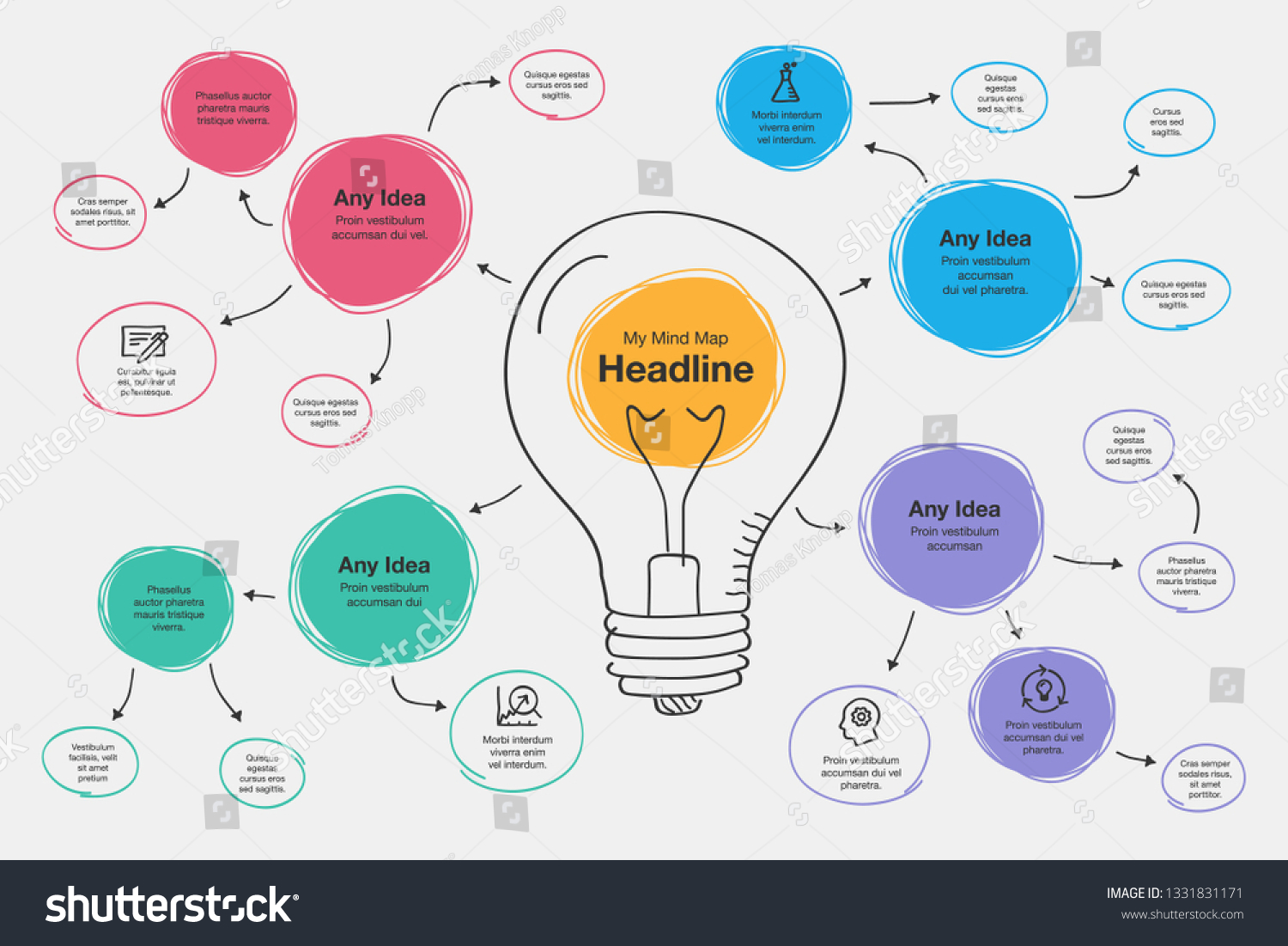 Hand drawn infographic for mind map - Royalty Free Stock Vector ...