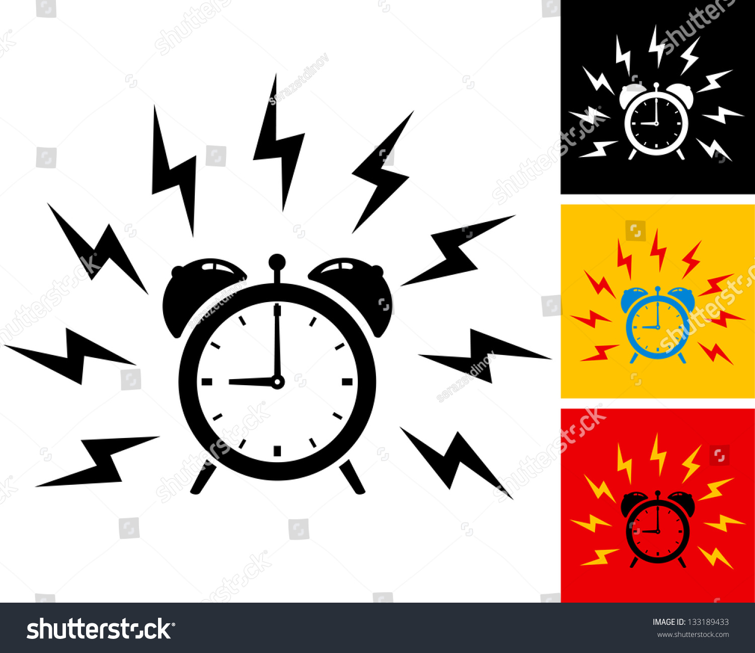 illustration of alarm clock ringing #133189433