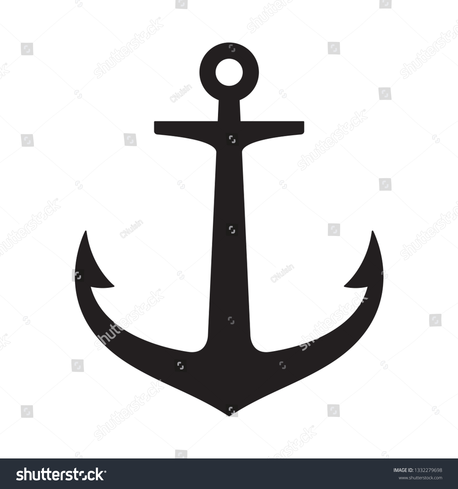 Anchor vector icon logo boat pirate helm Nautical maritime illustration symbol simple graphic #1332279698