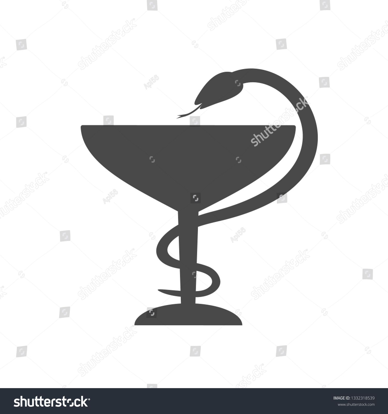 Medical symbol the snake wrapped around the bowl Royalty Free Stock