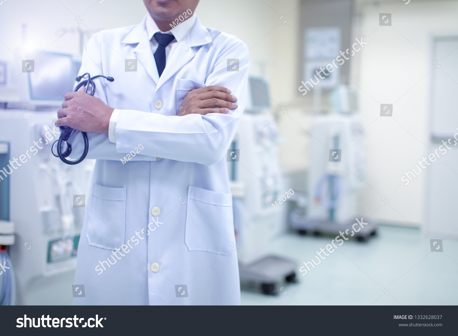 Doctor and advanced dialysis equipment in hospital,Concept for commercial business #1332628037
