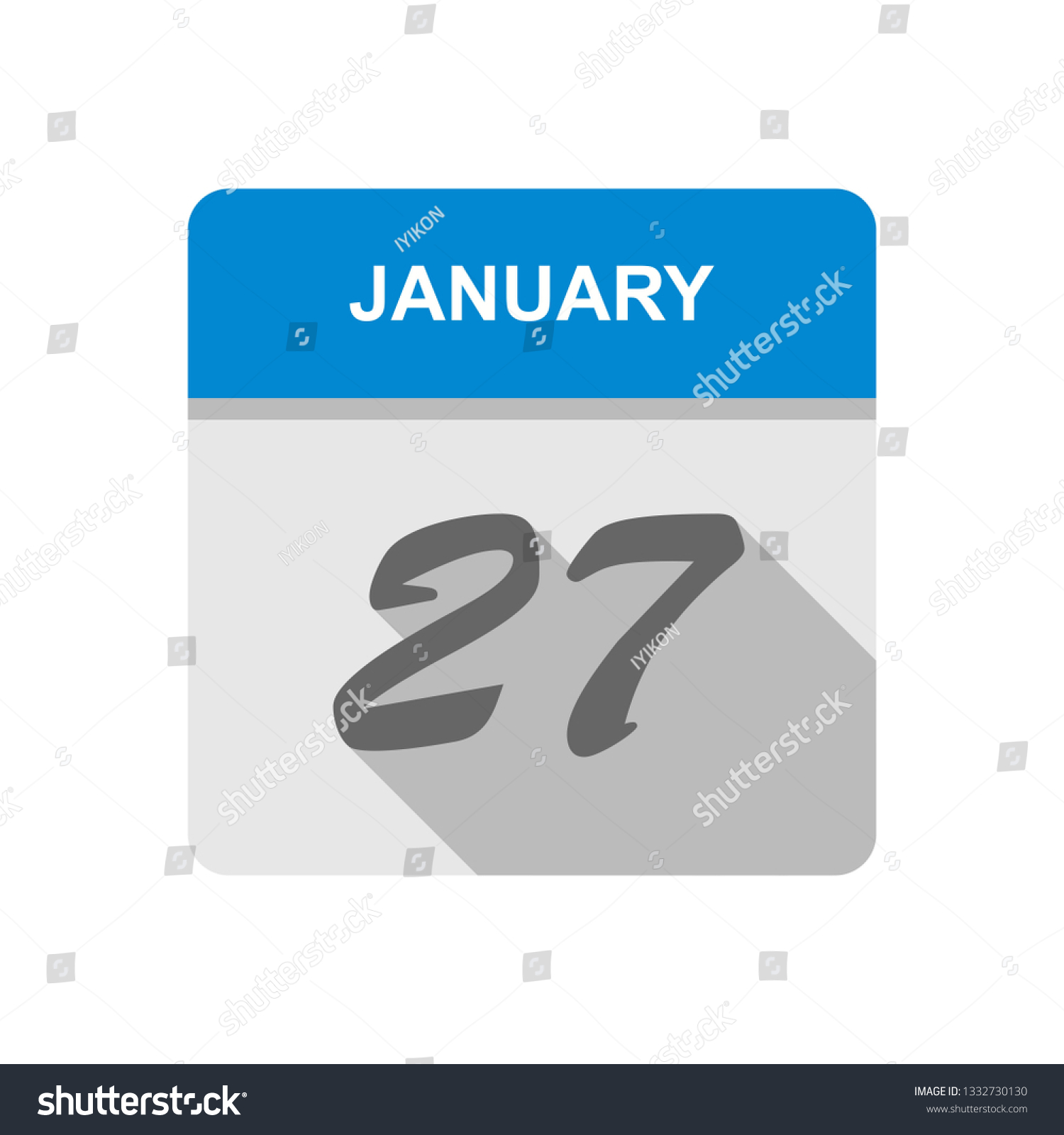 January 27th Date on a Single Day Calendar Royalty Free Stock Vector