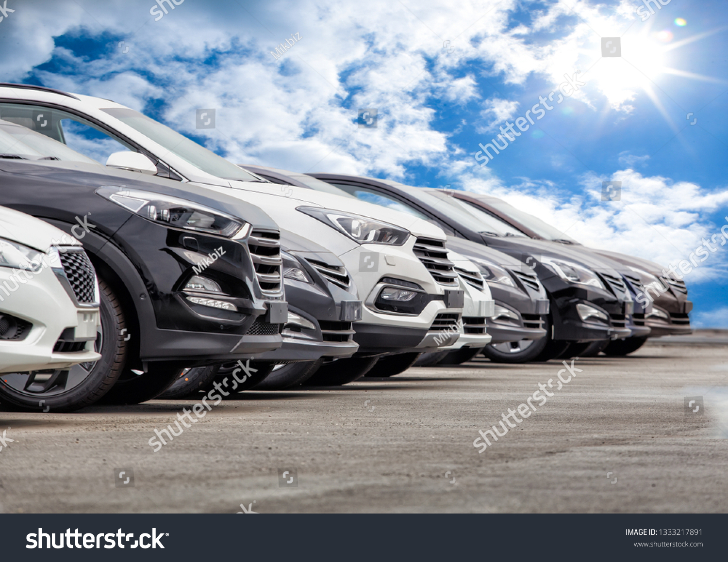 Cars For Sale Stock Lot Row. Car Dealer Inventory #1333217891