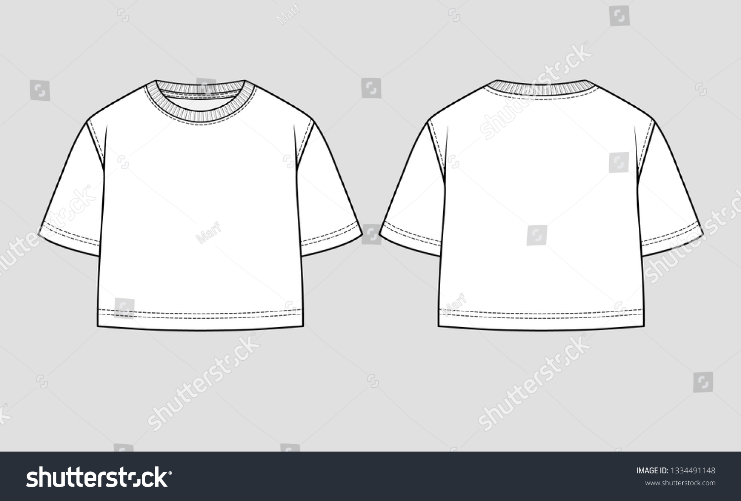 Cropped top. Mockup template. #1334491148