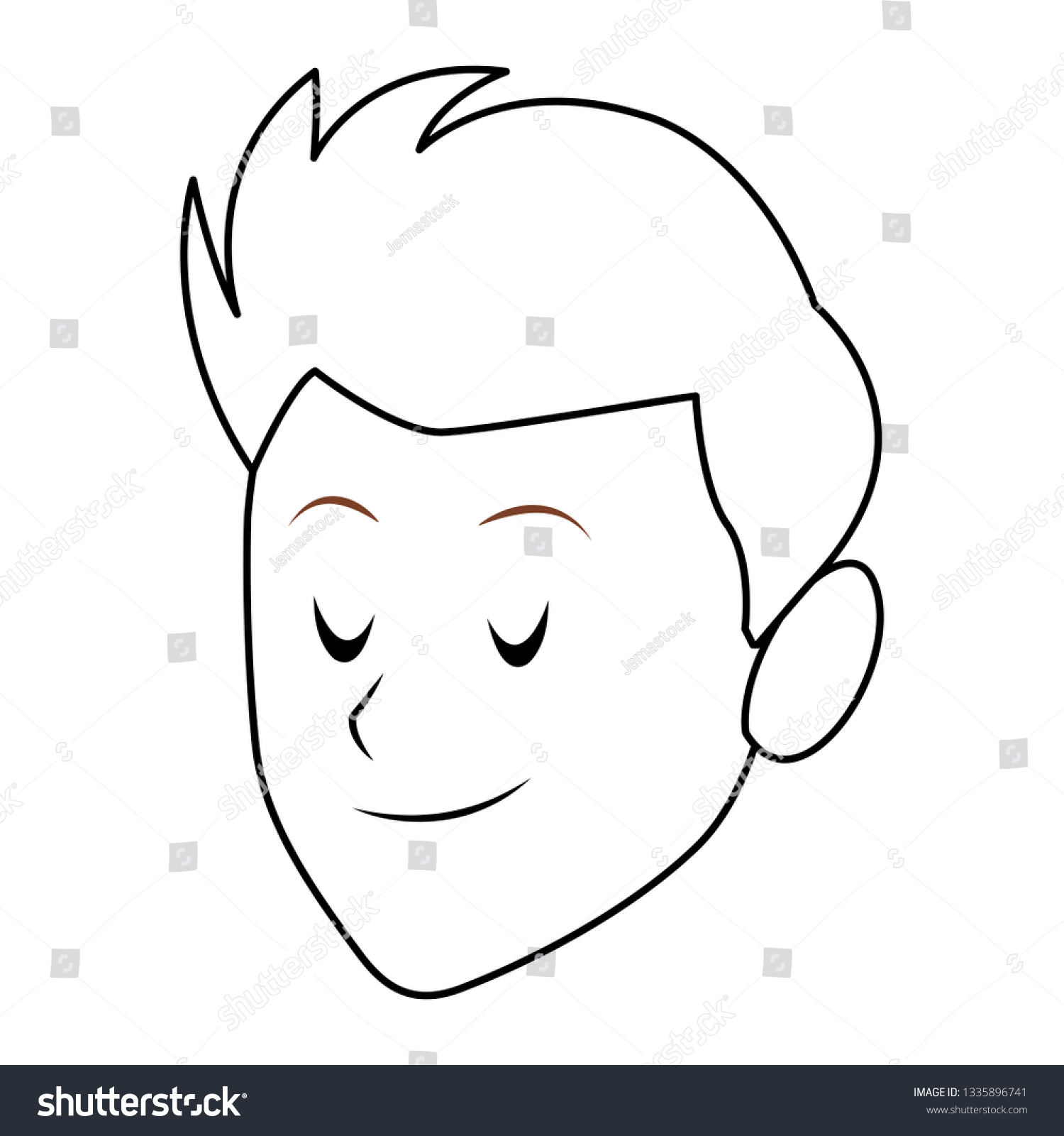 man only face - Royalty Free Stock Vector 1335896741 - Avopix.com