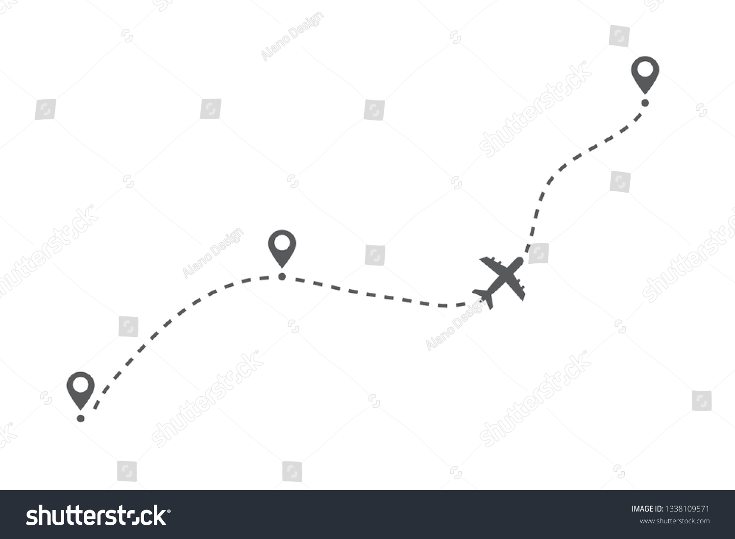 Airplane Flight Route Flight Tourism Route Path Royalty Free Stock