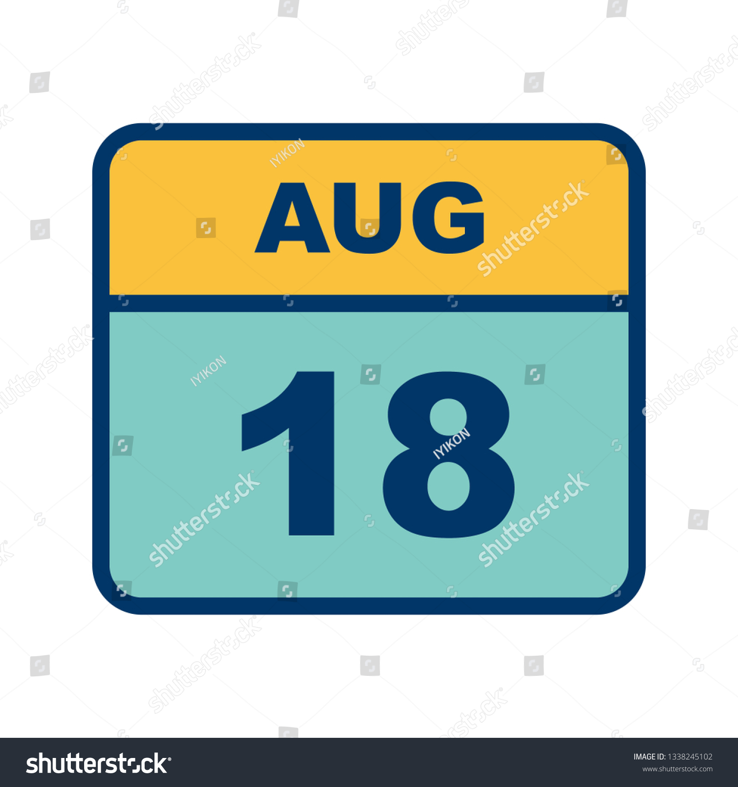 August 18th Date on a Single Day Calendar - Royalty Free Stock Vector ...