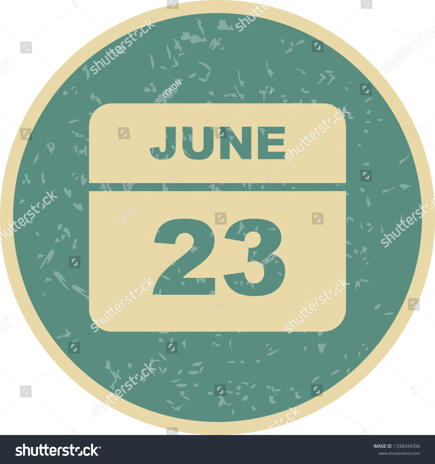 June 23rd Date on a Single Day Calendar Royalty Free Stock Vector