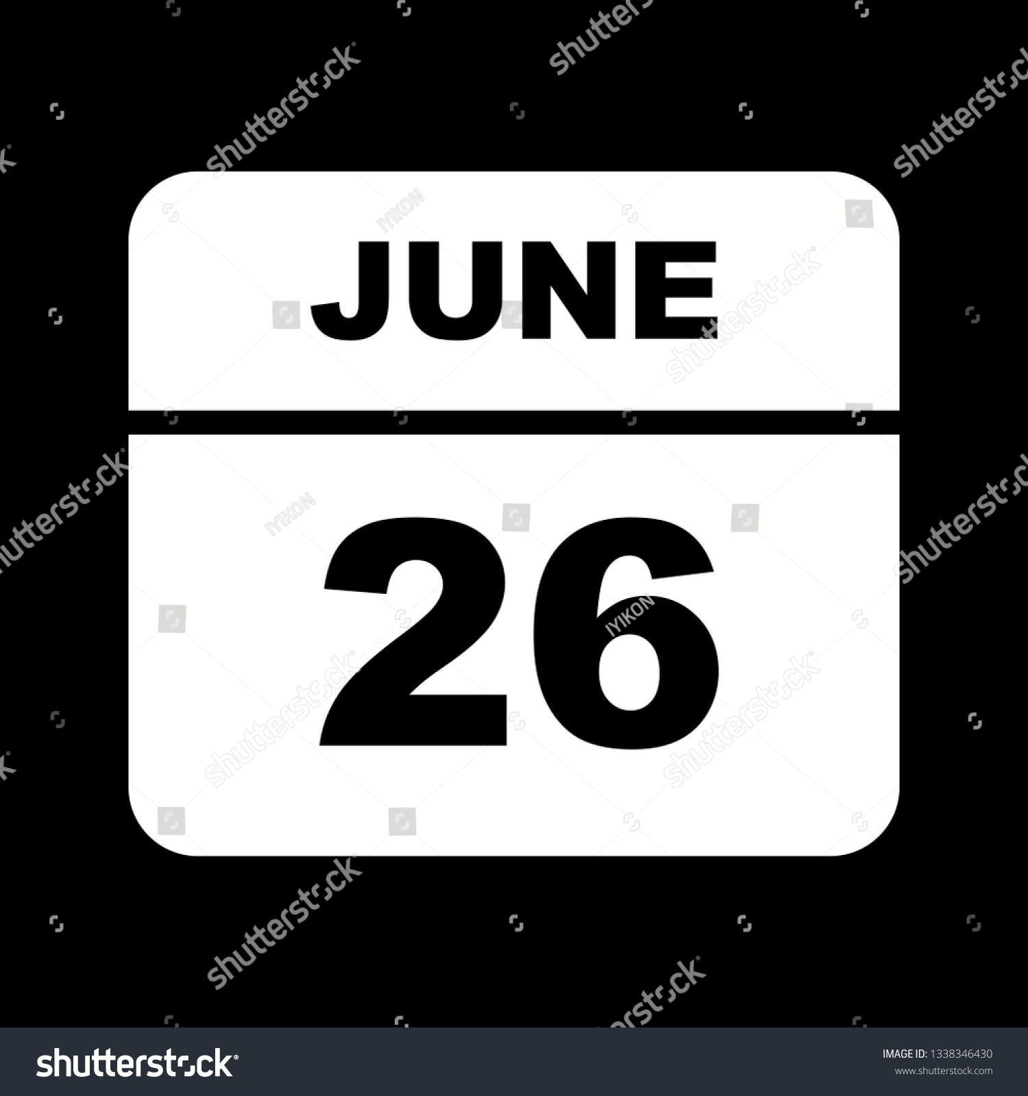 June 26th Date on a Single Day Calendar - Royalty Free Stock Vector ...