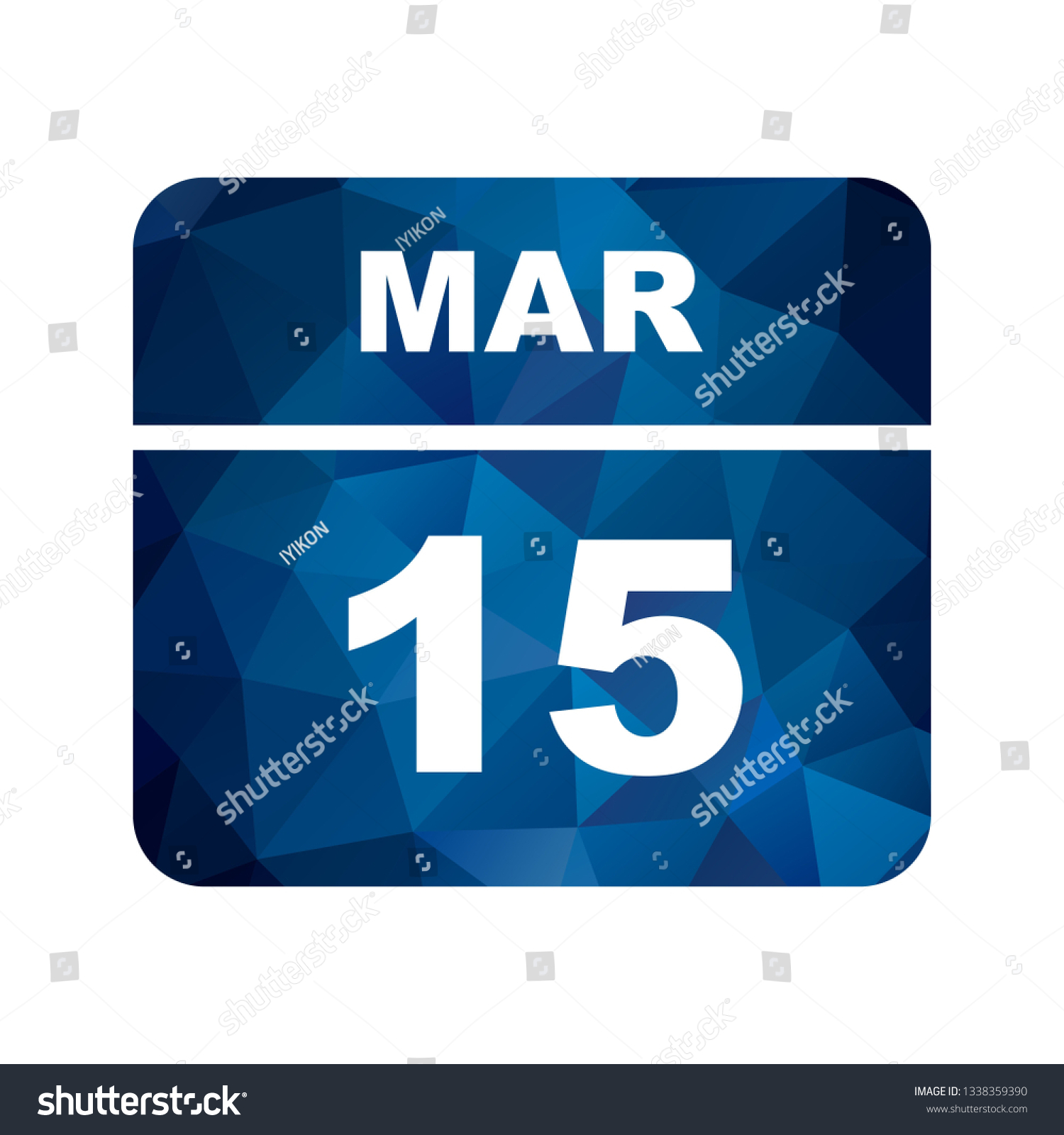 March 15th Date on a Single Day Calendar Royalty Free Stock Vector