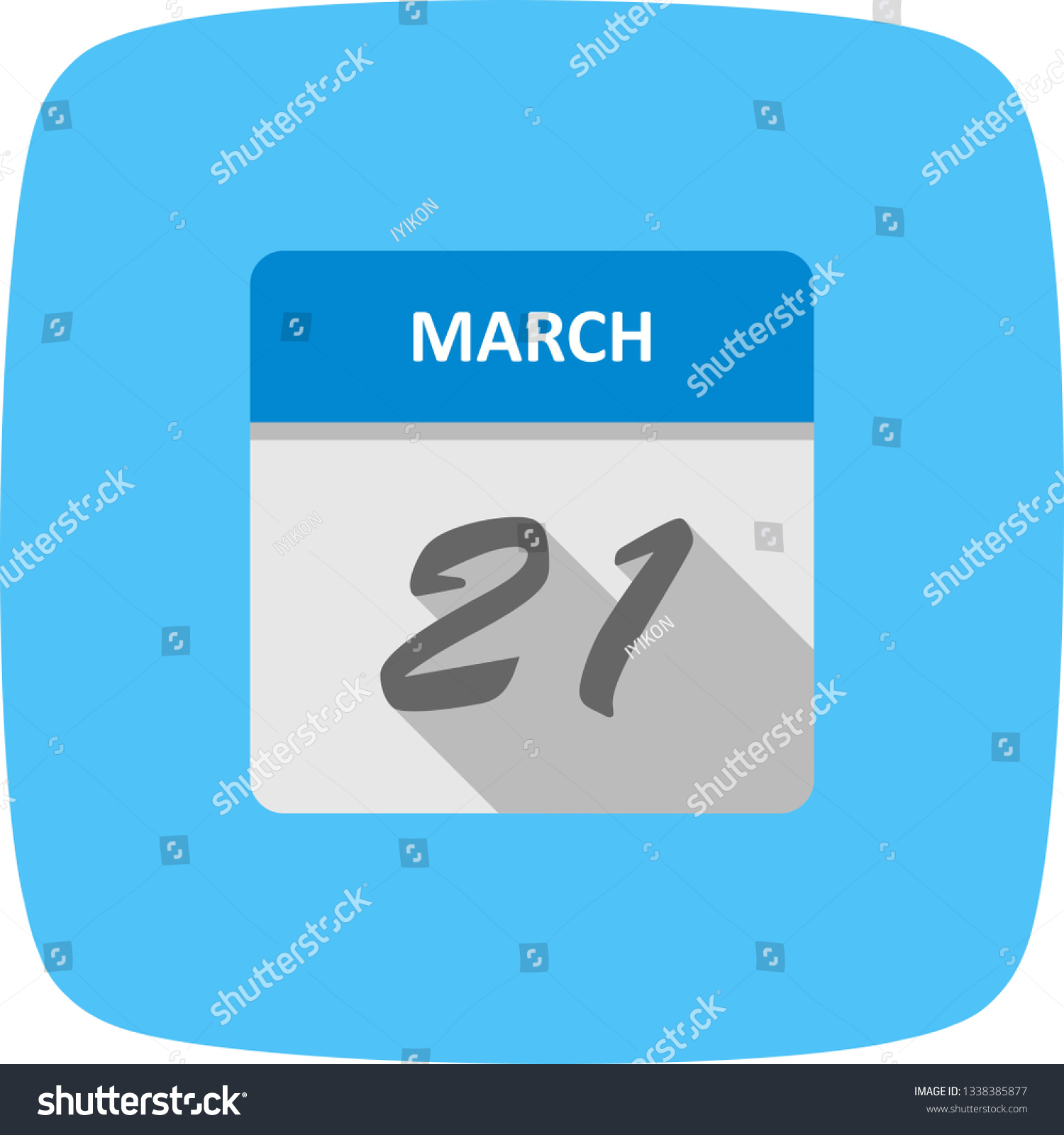 March 21st Date On A Single Day Calendar Royalty Free Stock Vector