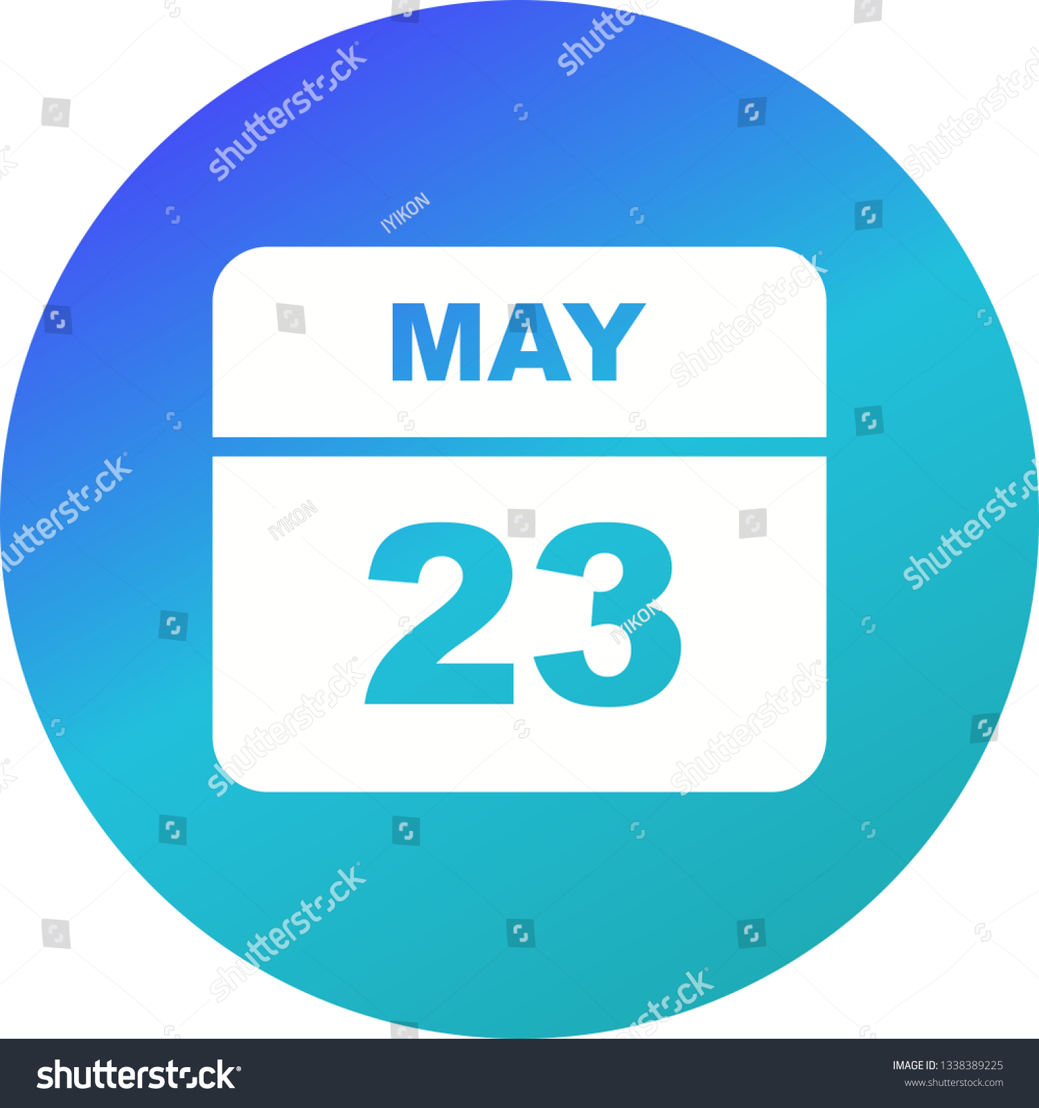 May 23rd Date on a Single Day Calendar Royalty Free Stock Vector