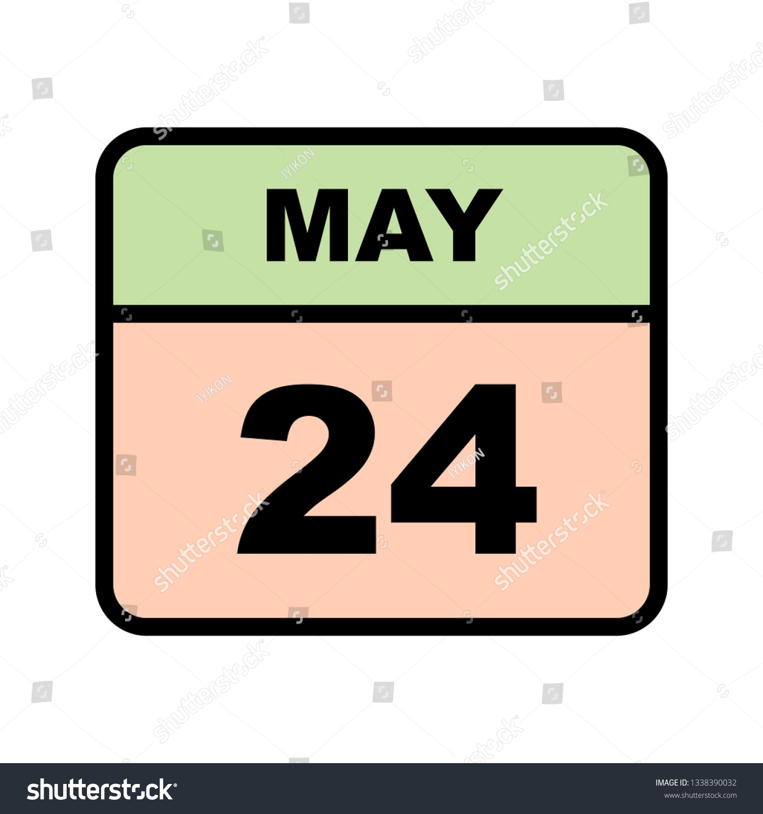 May 24th Date on a Single Day Calendar Royalty Free Stock Vector