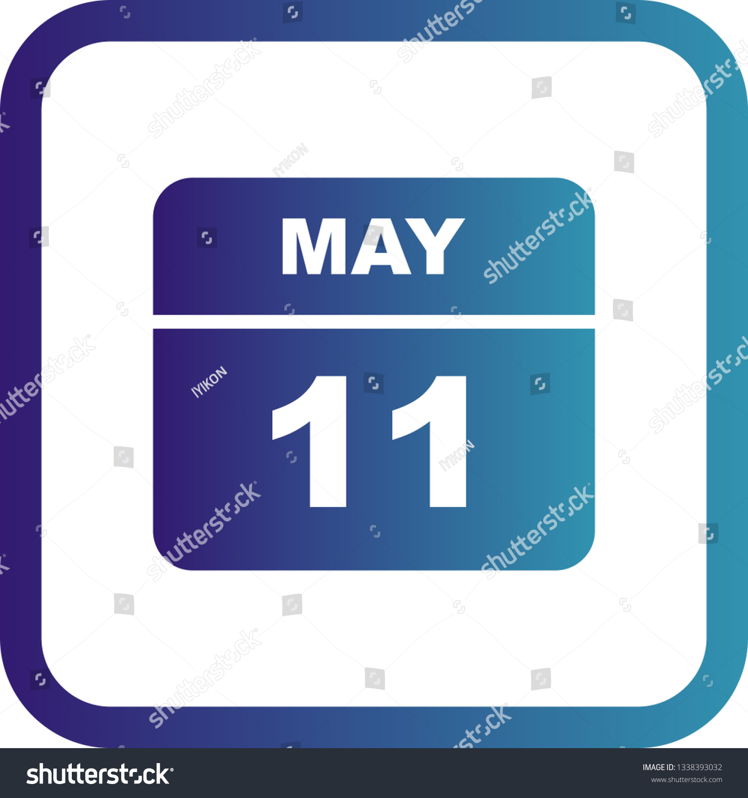 May 11th Date On A Single Day Calendar Royalty Free Stock Vector