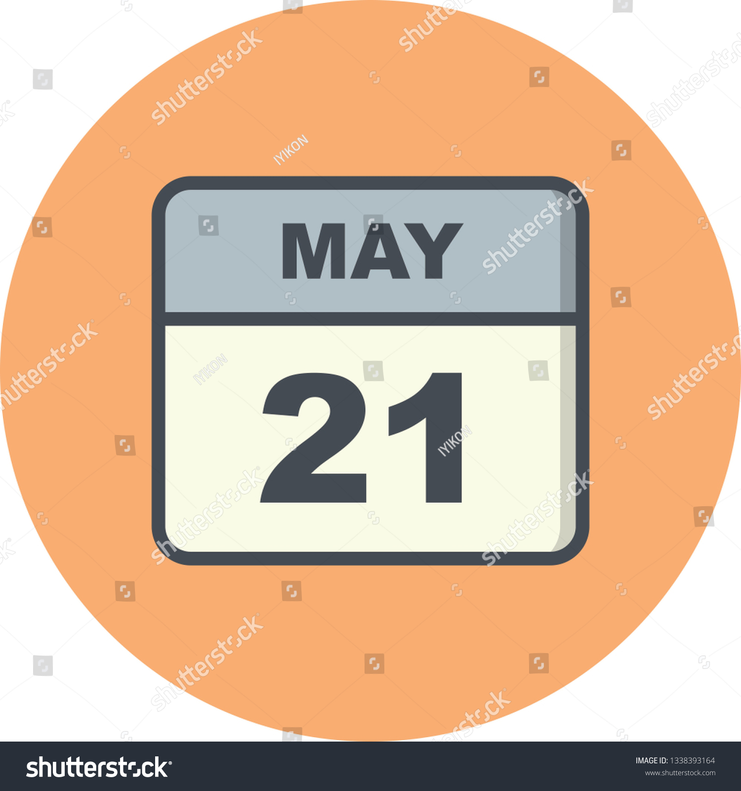 May 21st Date On A Single Day Calendar Royalty Free Stock Vector