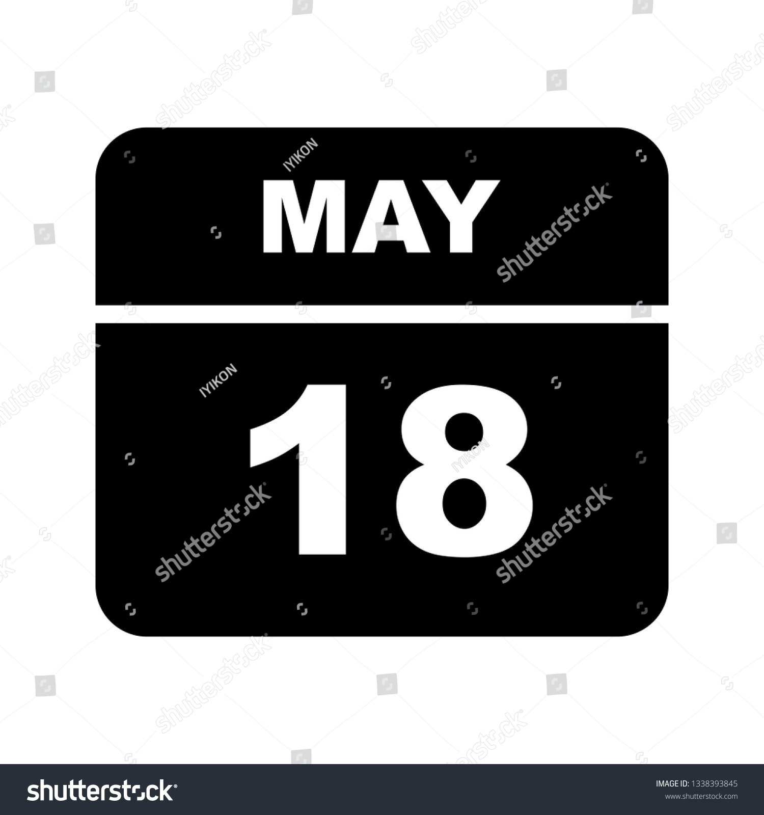 May 18th Date on a Single Day Calendar Royalty Free Stock Vector