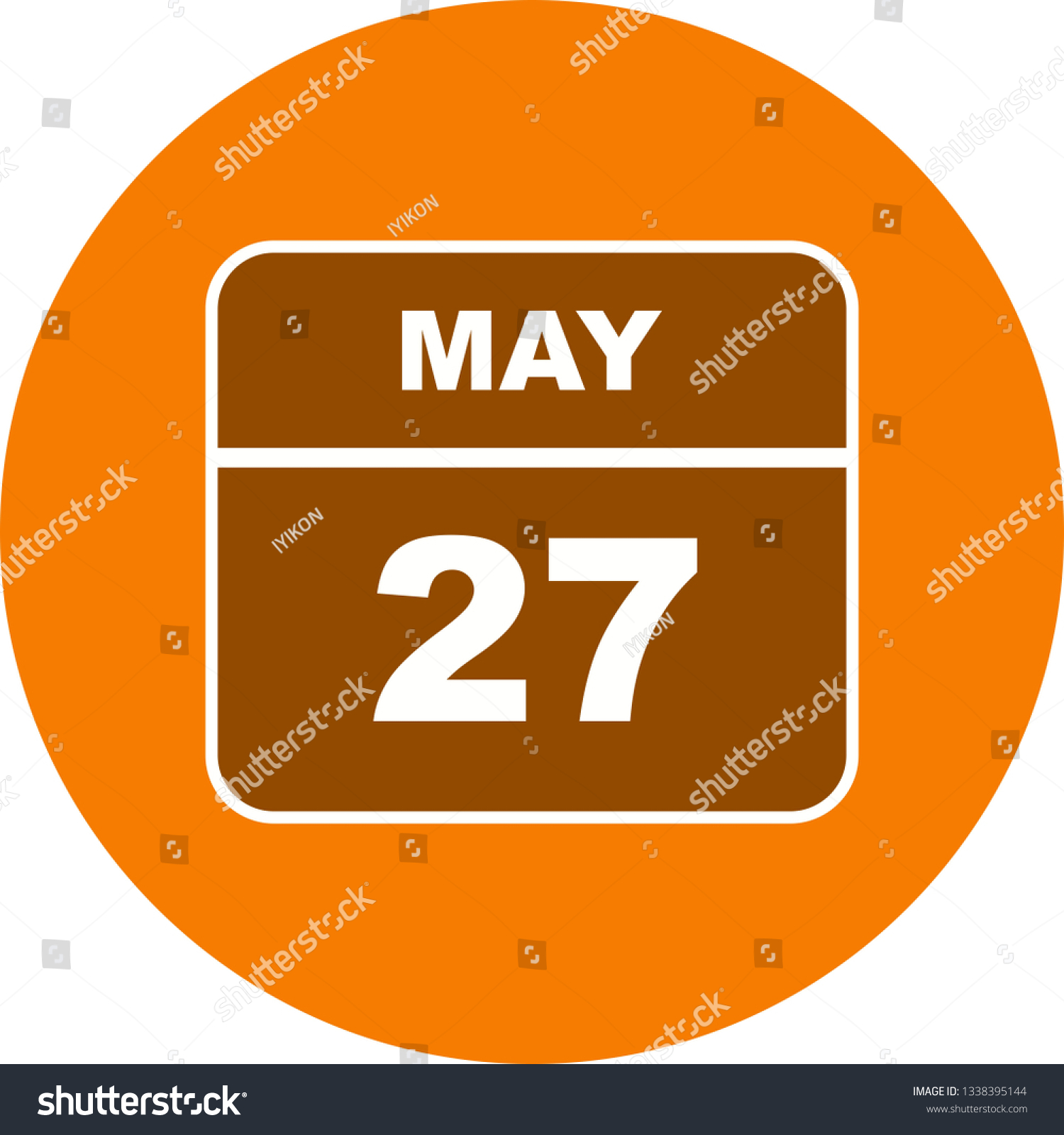 May 27th Date On A Single Day Calendar Royalty Free Stock Vector