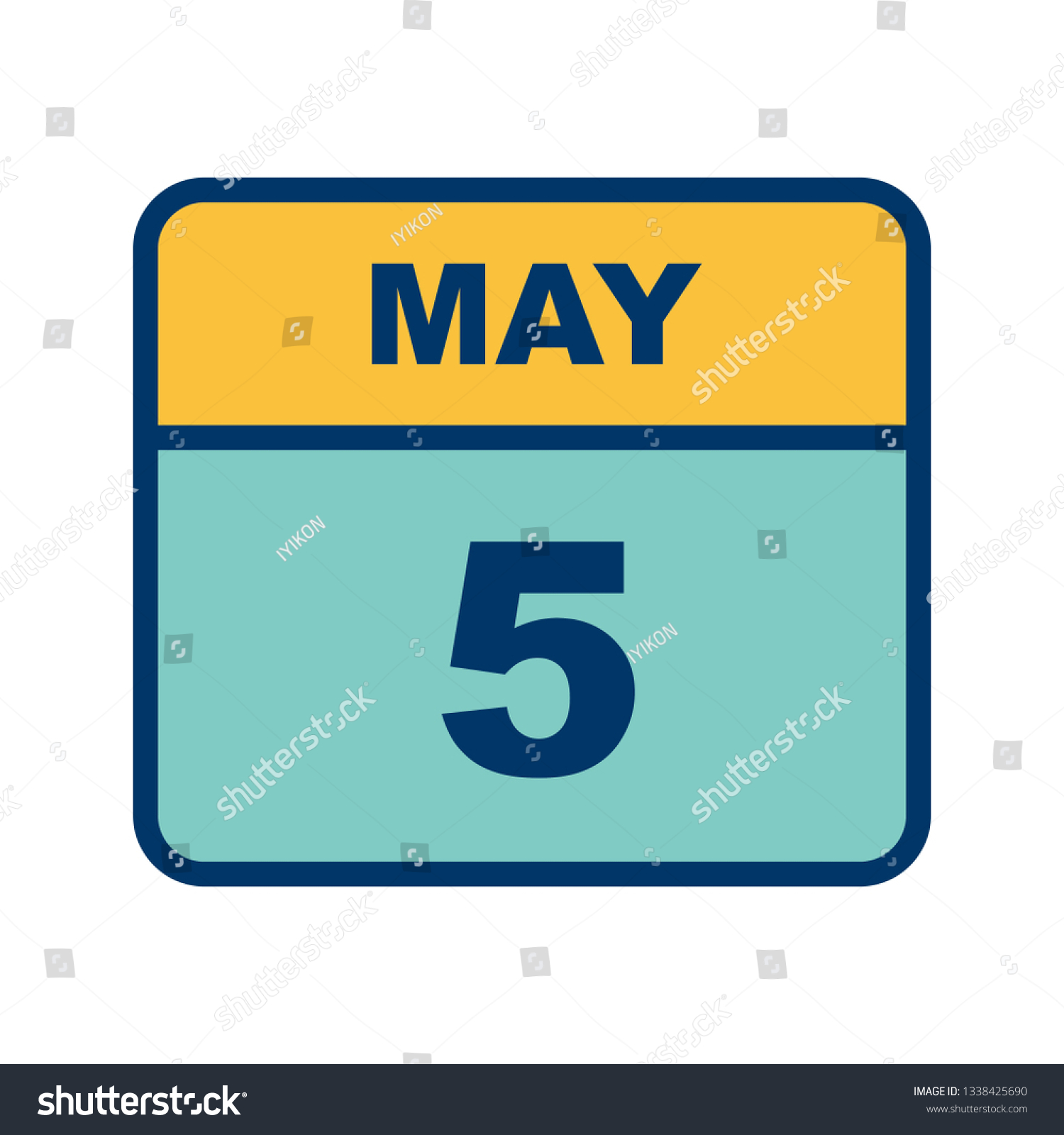 May 5th Date on a Single Day Calendar Royalty Free Stock Vector