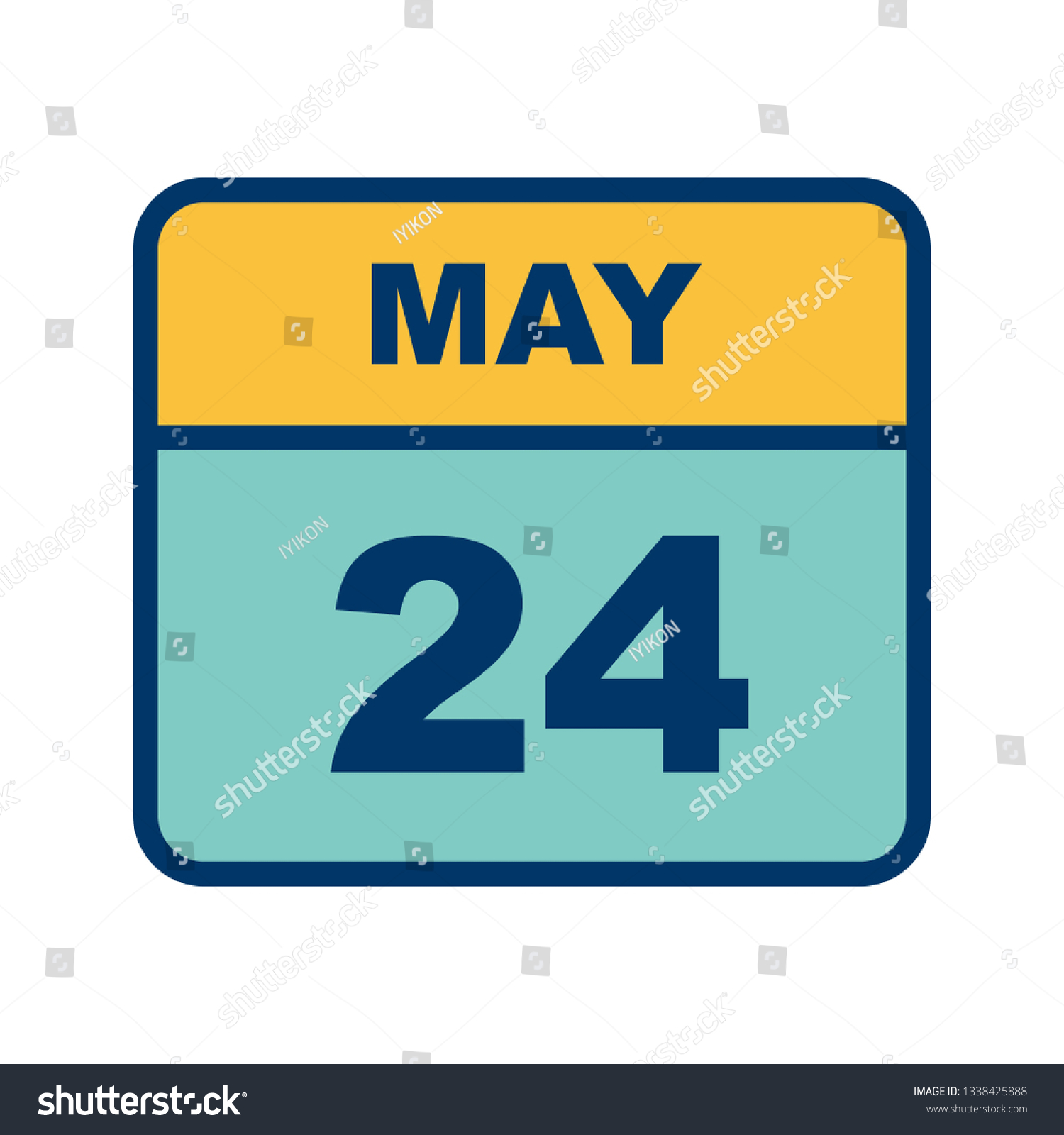 May 24th Date on a Single Day Calendar Royalty Free Stock Vector