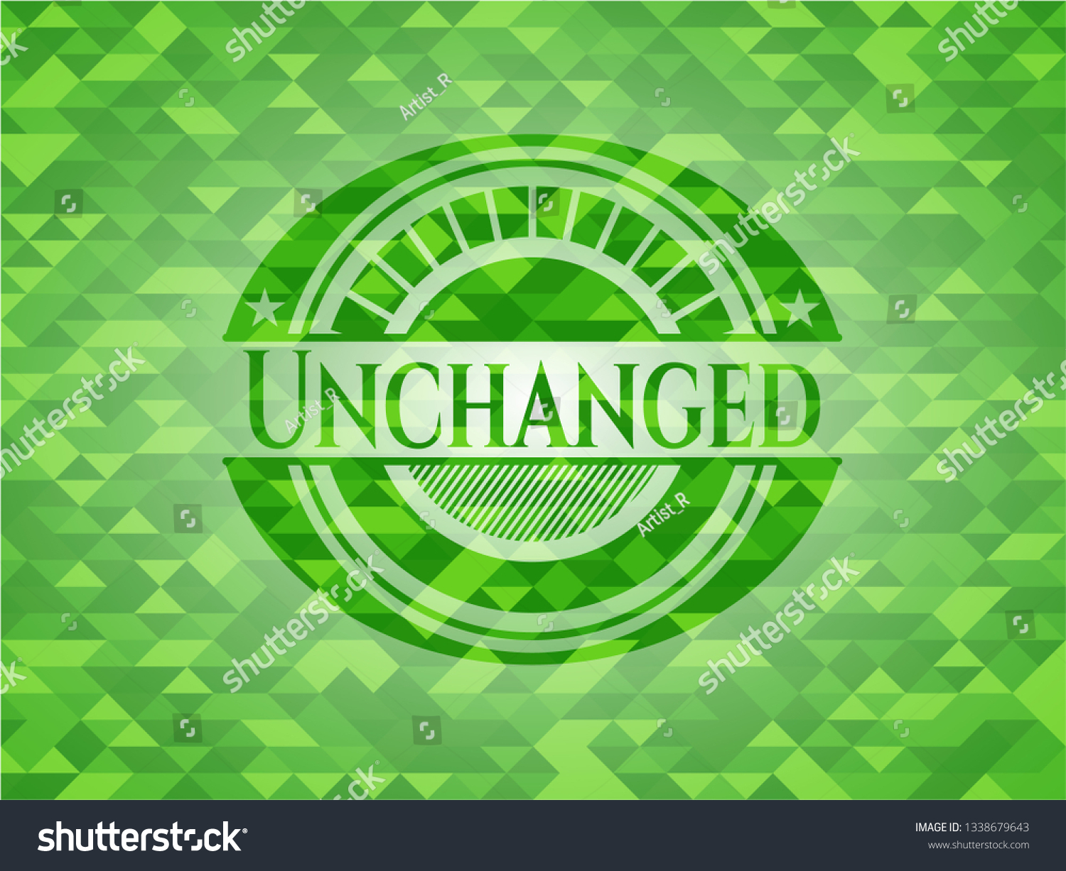 Unchanged Realistic Green Emblem Mosaic Royalty Free Stock Vector