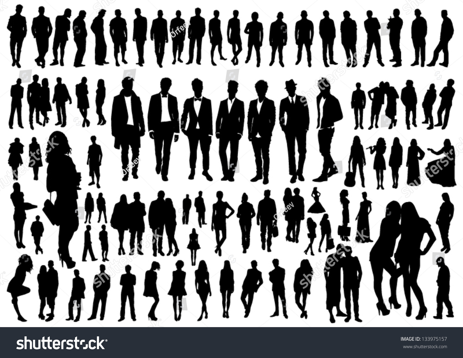 Set of people silhouettes #133975157
