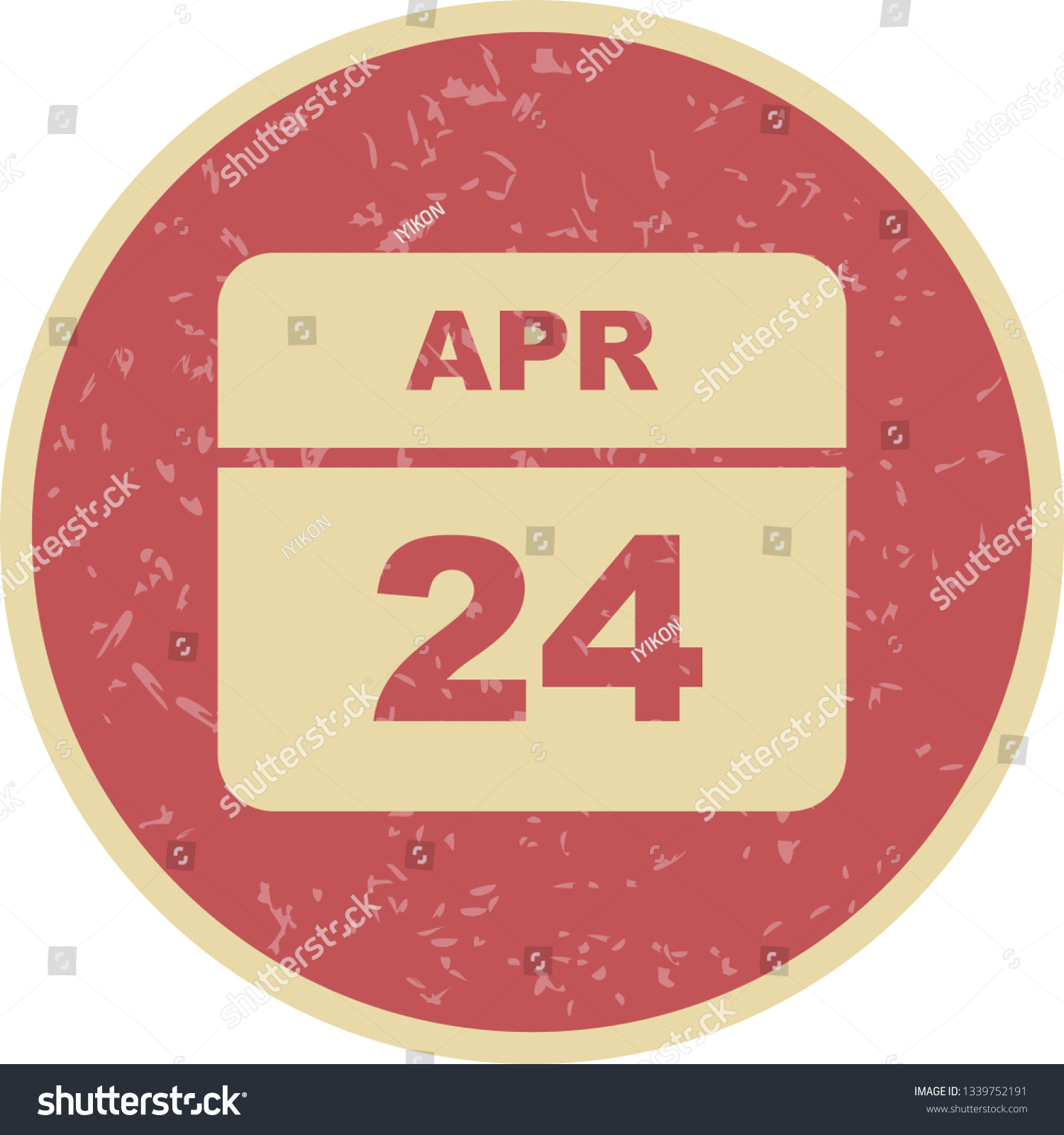 April 24th Date on a Single Day Calendar Royalty Free Stock Photo