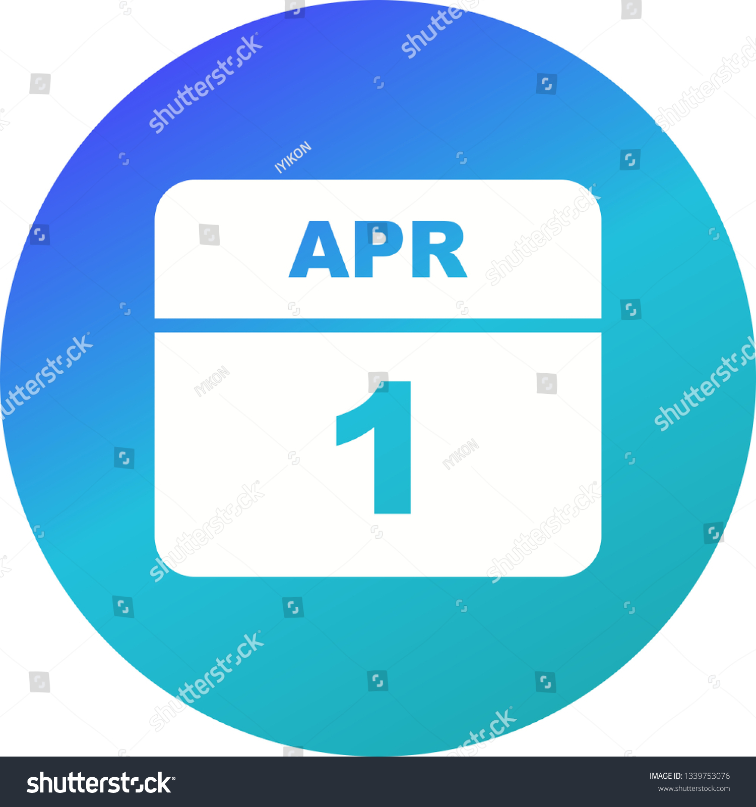 April 1st Date on a Single Day Calendar Royalty Free Stock Photo