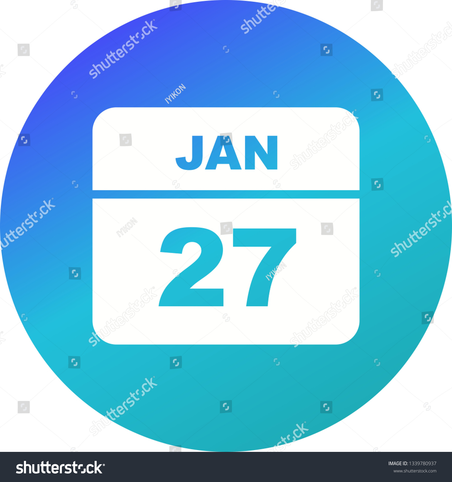 January 27th Date on a Single Day Calendar Royalty Free Stock Photo