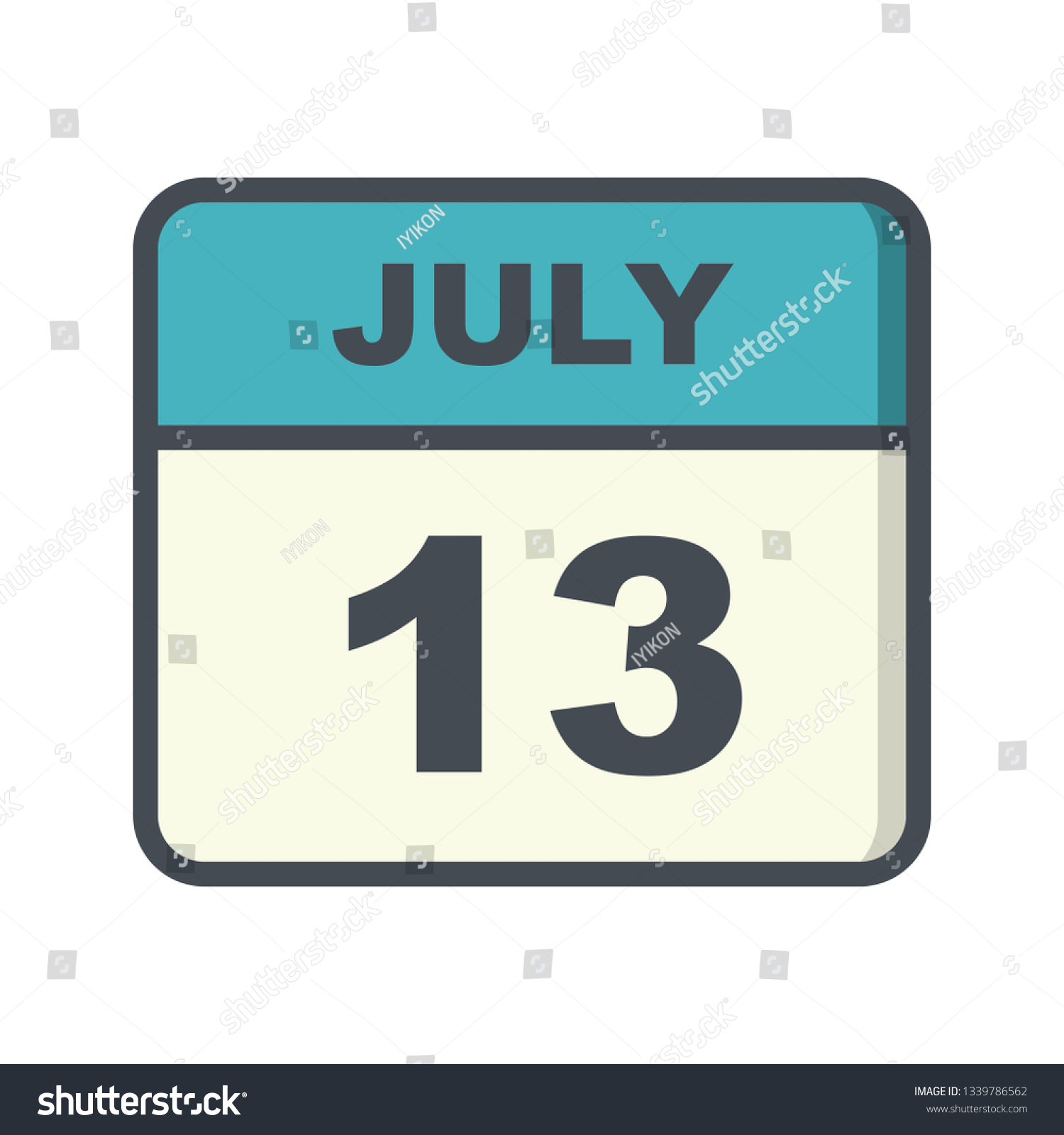 July 13th Date on a Single Day Calendar Royalty Free Stock Photo