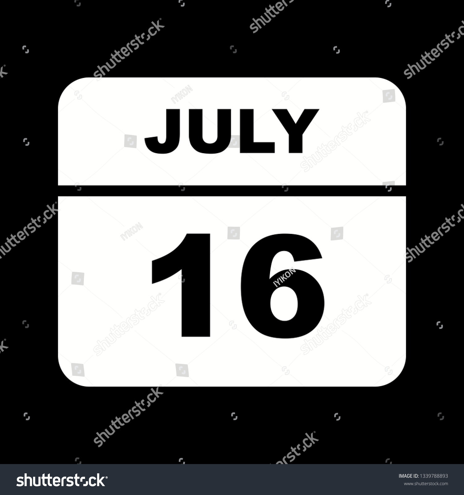 July 16th Date on a Single Day Calendar Royalty Free Stock Photo