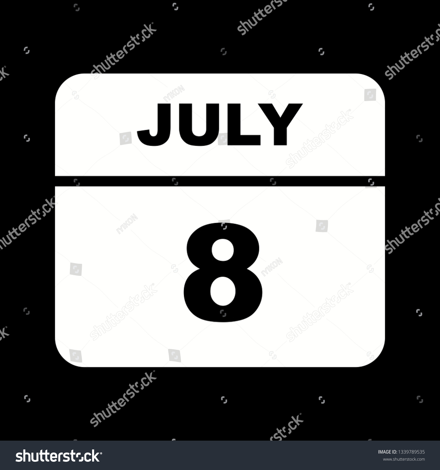 July 8th Date on a Single Day Calendar Royalty Free Stock Photo