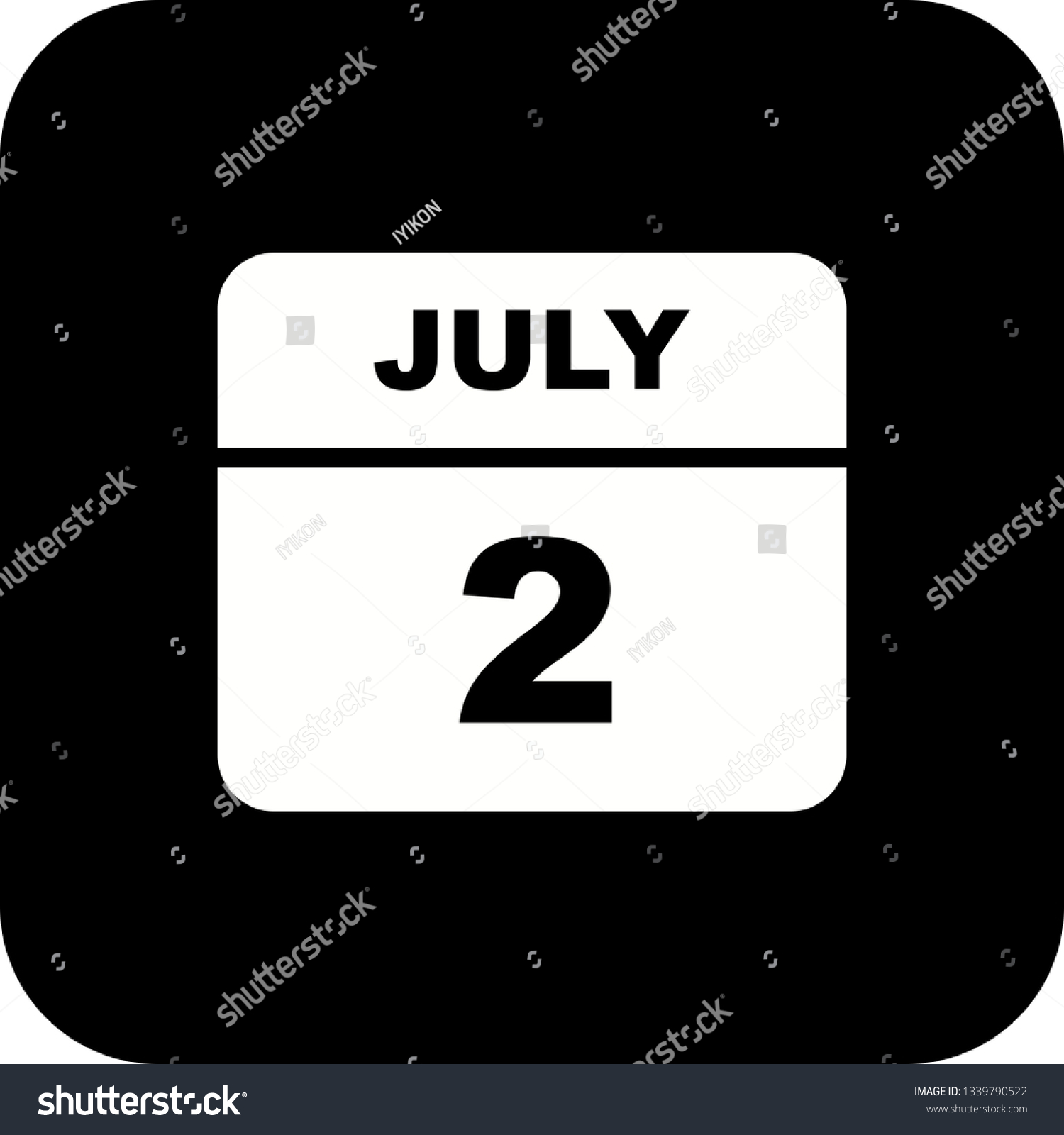 July 2nd Date on a Single Day Calendar Royalty Free Stock Photo