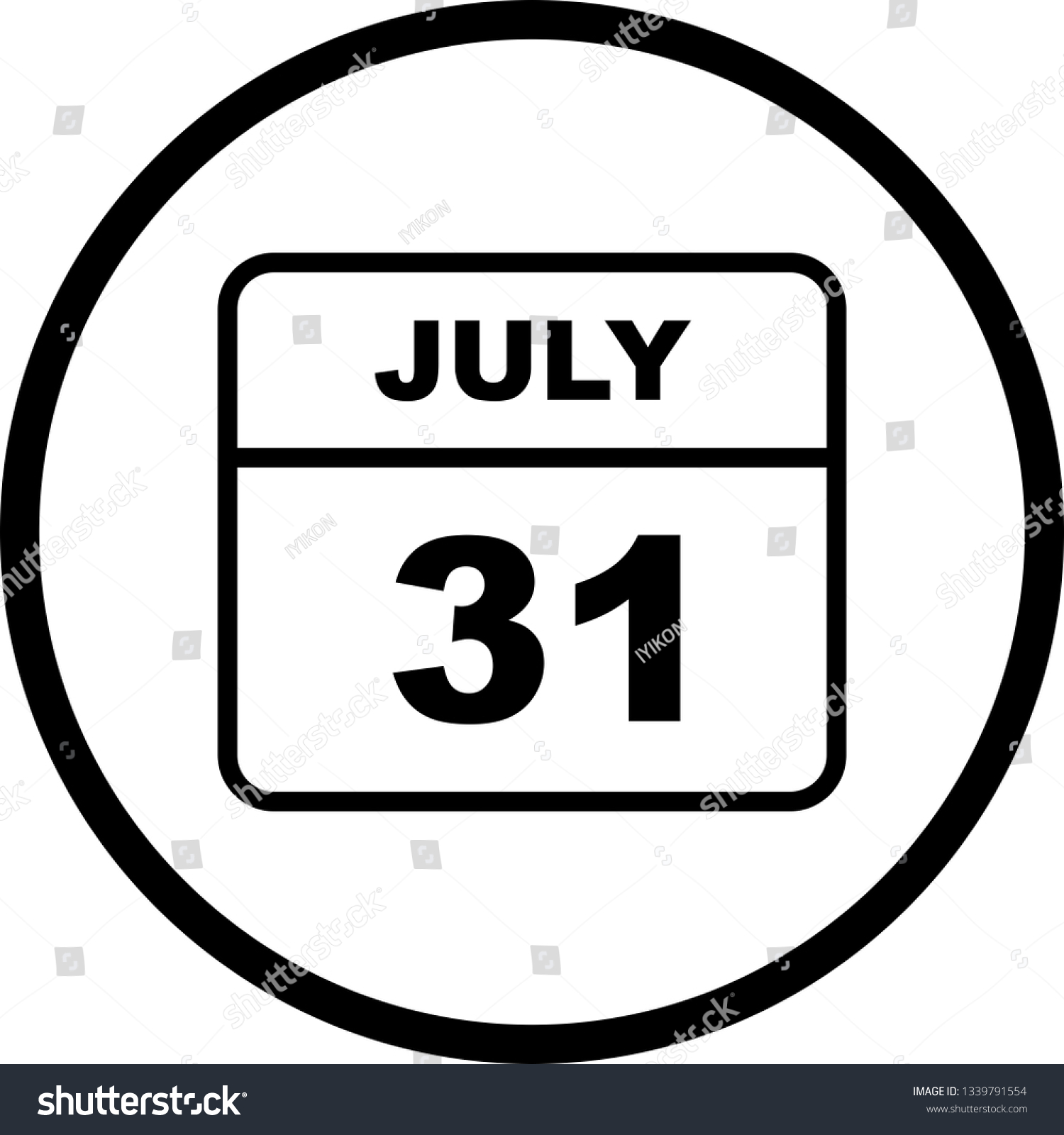 July 31st Date on a Single Day Calendar Royalty Free Stock Photo