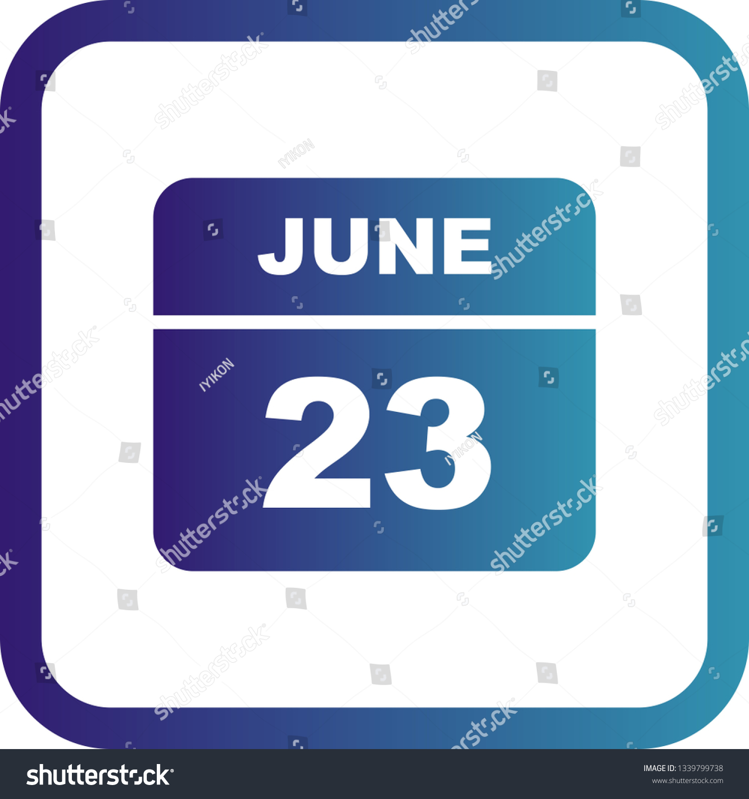 June 23rd Date on a Single Day Calendar Royalty Free Stock Photo