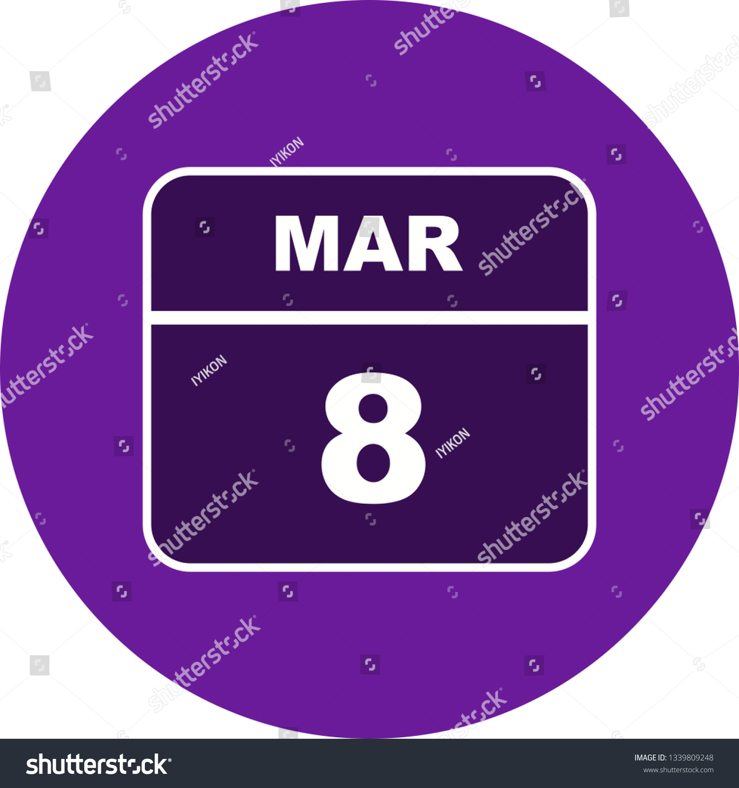 March 8th Date on a Single Day Calendar Royalty Free Stock Photo